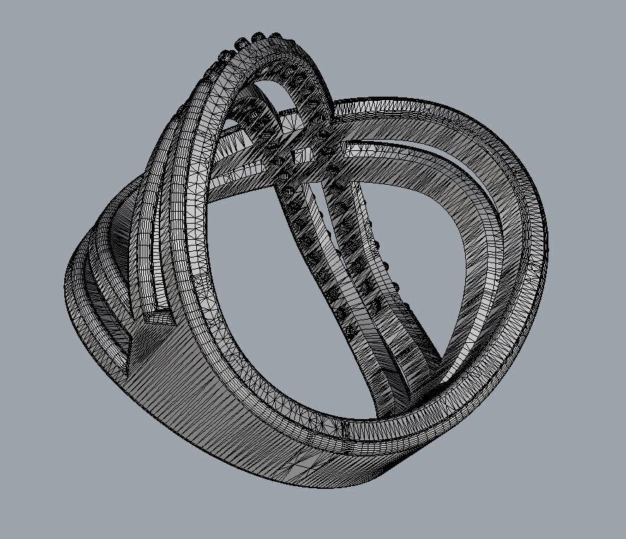 Fashion Diamond Ring 3D print model_23