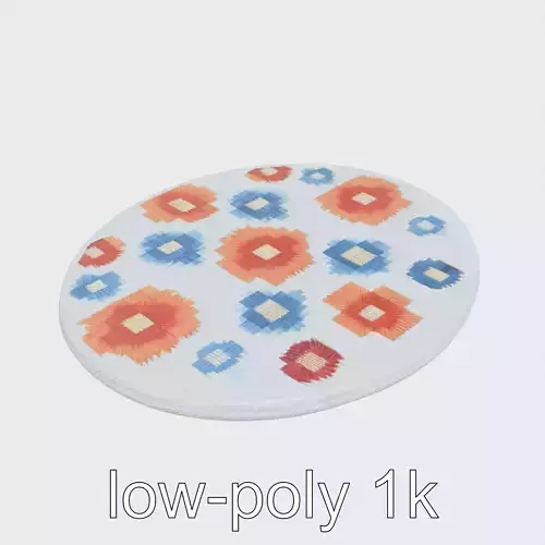 Round Multicolored Pattern Rug 3D Model