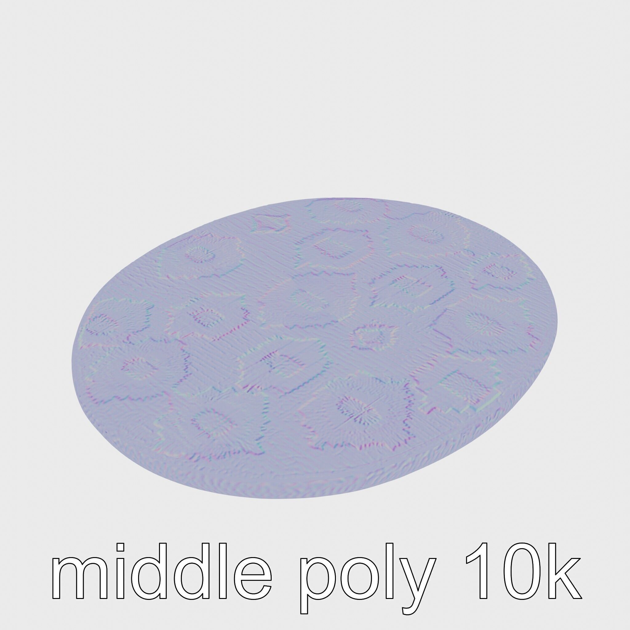 Round Multicolored Pattern Rug 3D Model Low-poly 3D model_28