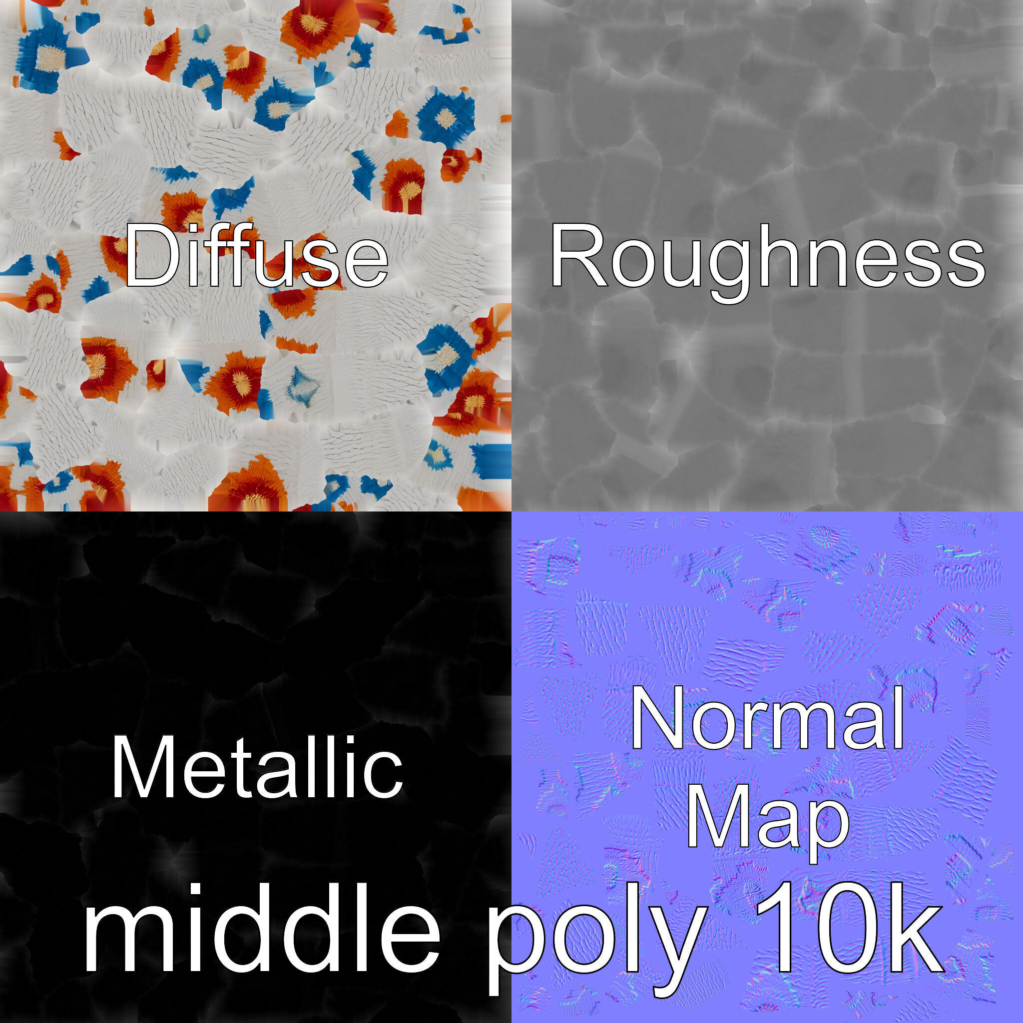 Round Multicolored Pattern Rug 3D Model Low-poly 3D model_26