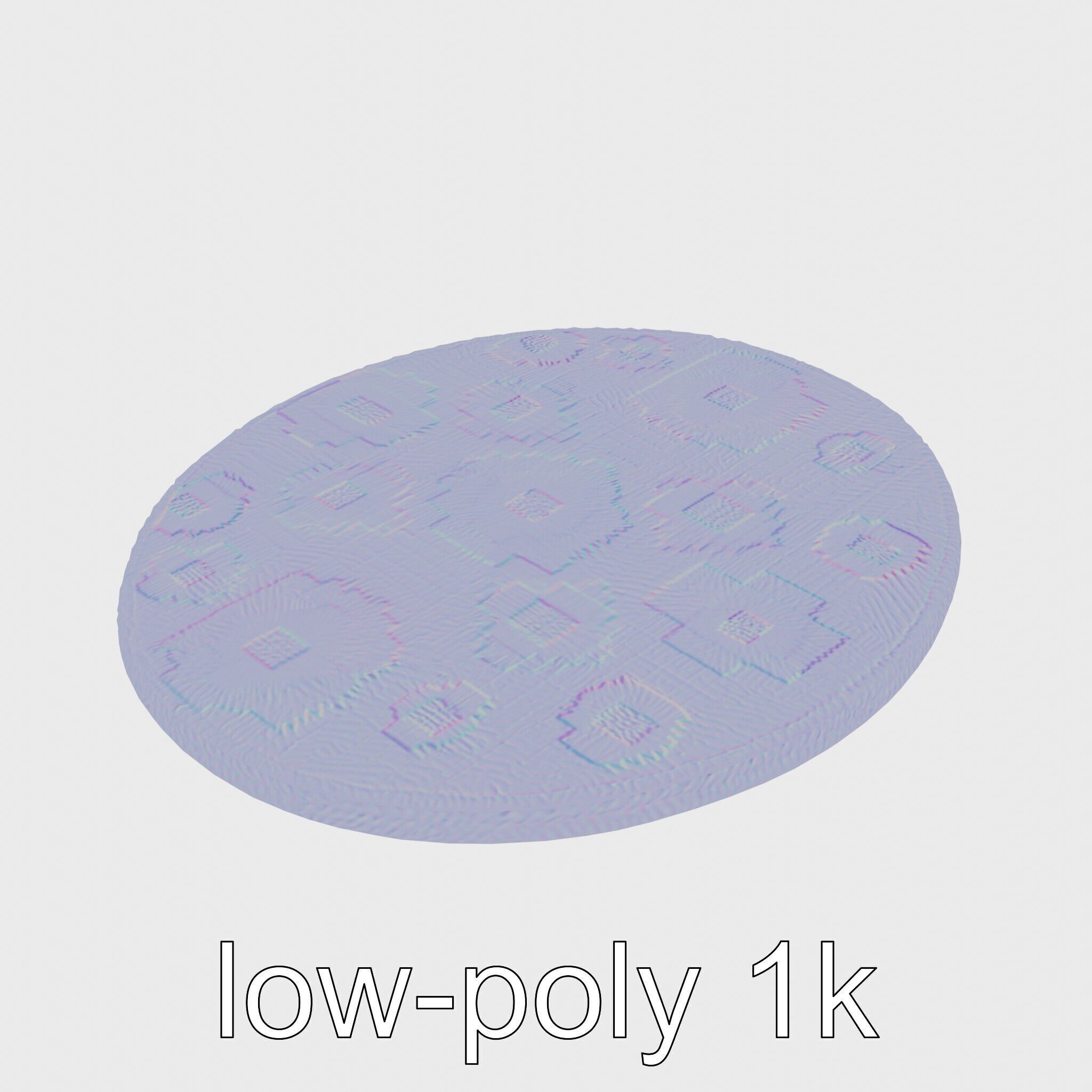 Round Multicolored Pattern Rug 3D Model Low-poly 3D model_22
