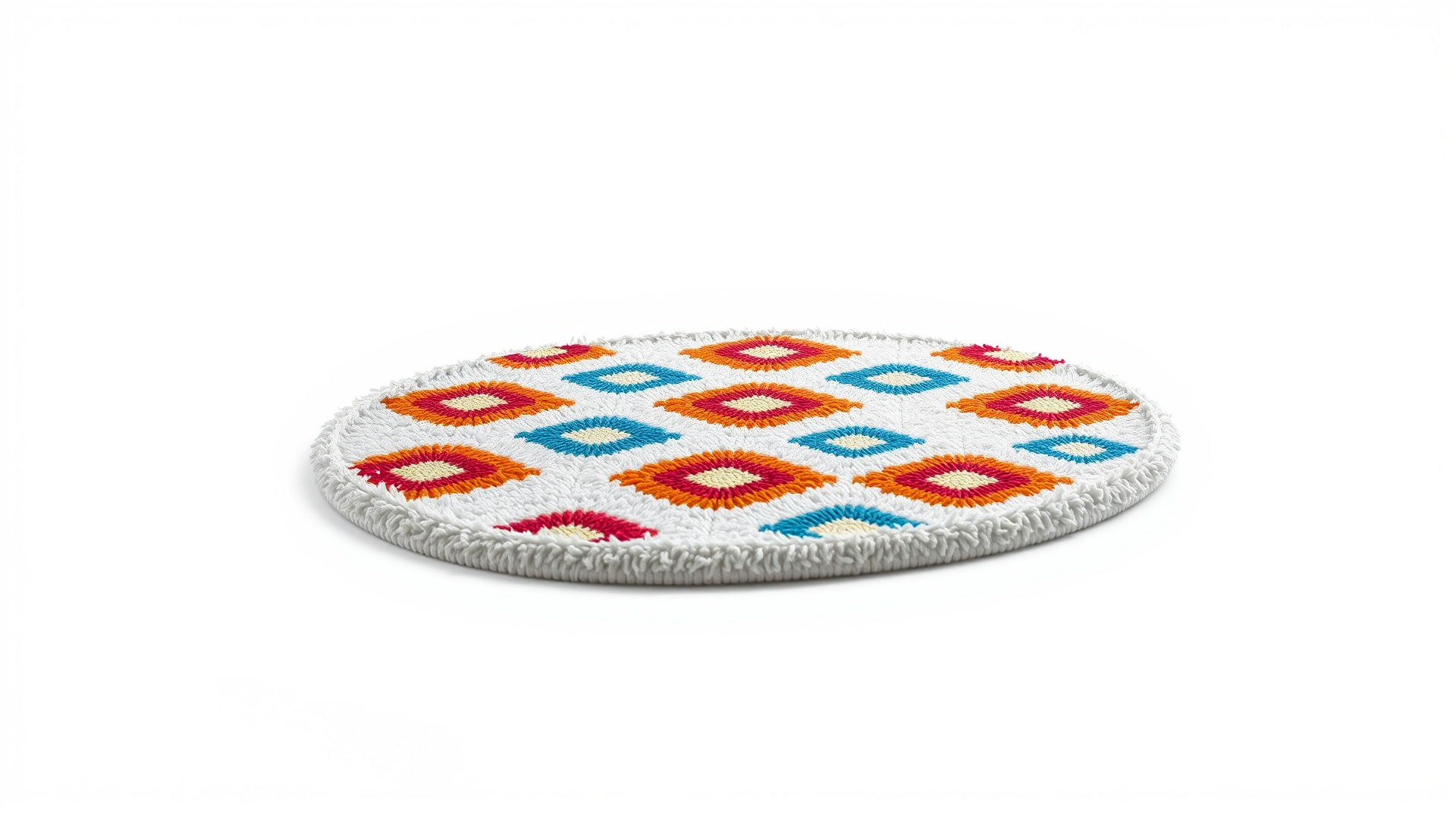 Round Multicolored Pattern Rug 3D Model Low-poly 3D model_3