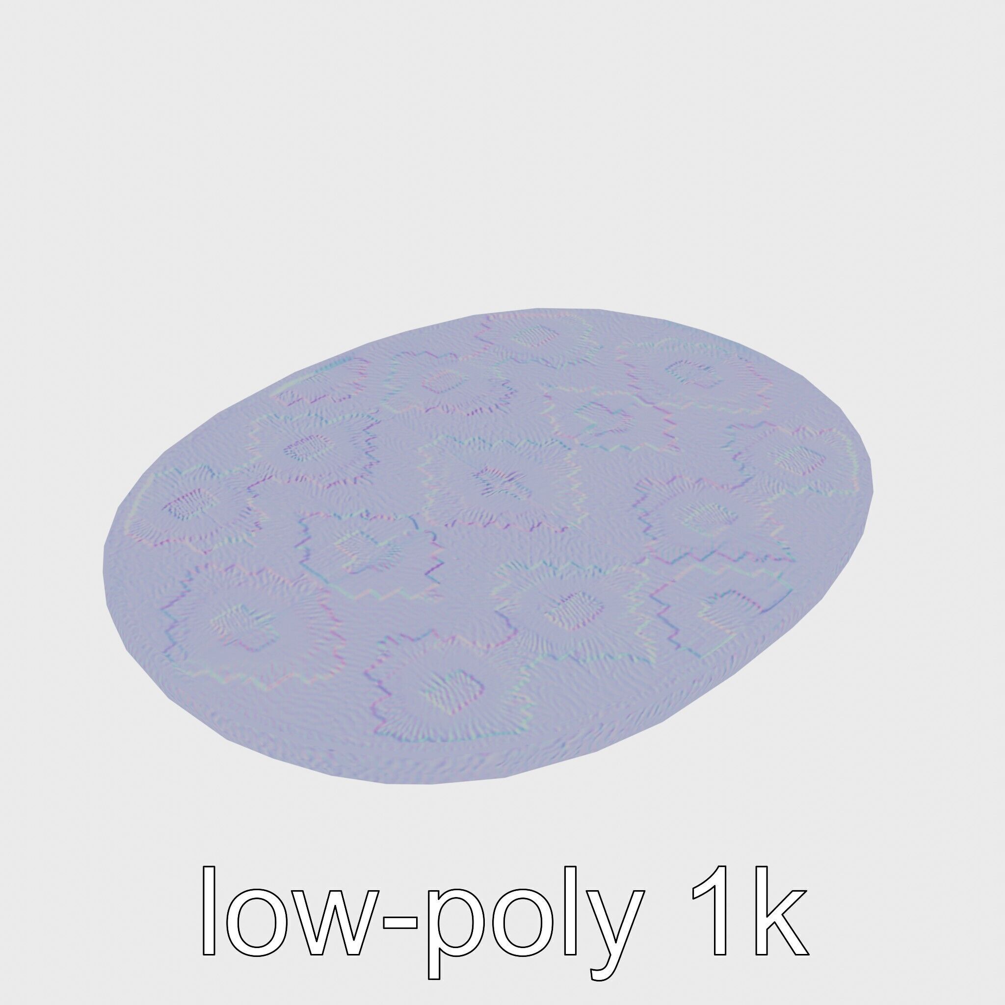 Round Multicolored Pattern Rug 3D Model Low-poly 3D model_24