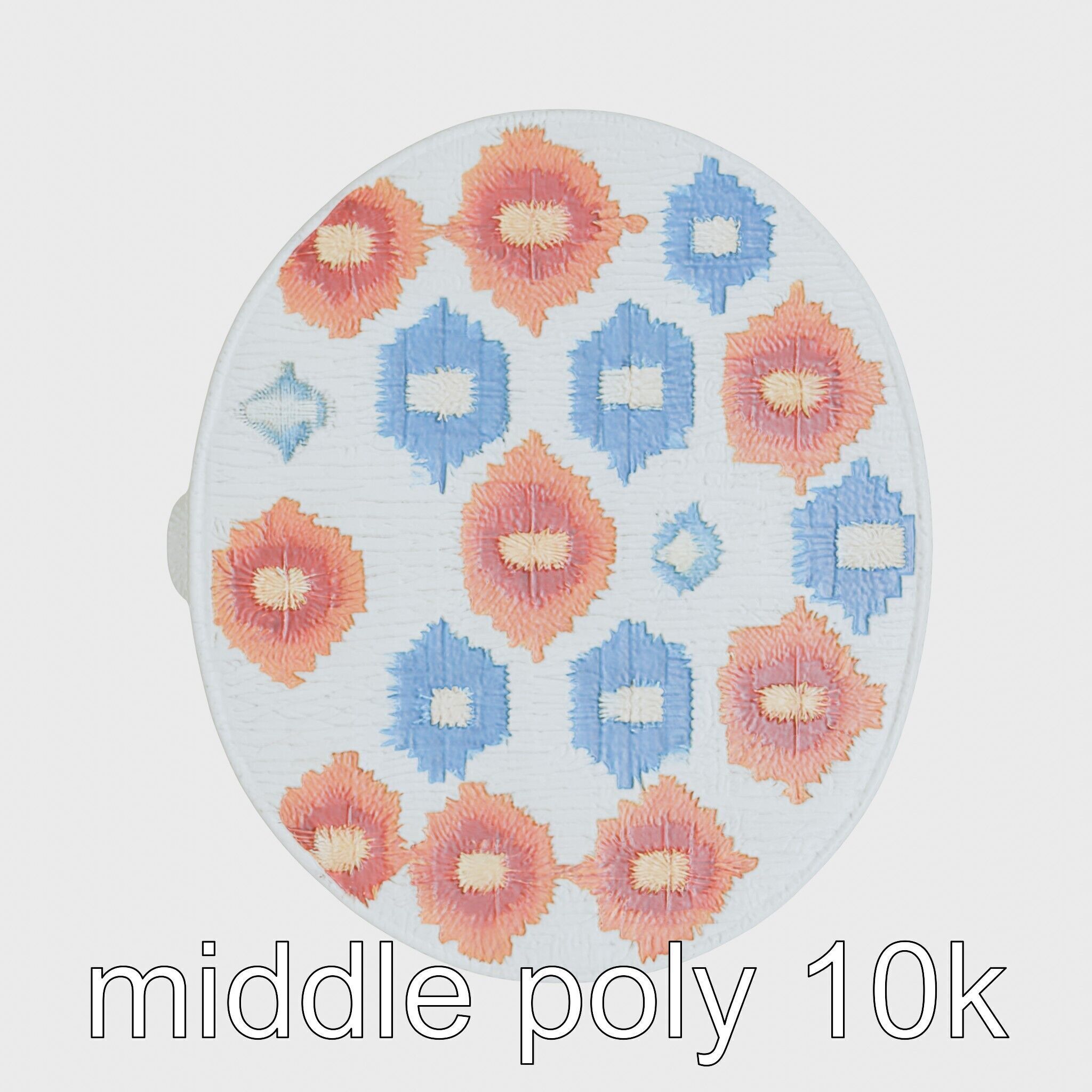 Round Multicolored Pattern Rug 3D Model Low-poly 3D model_25