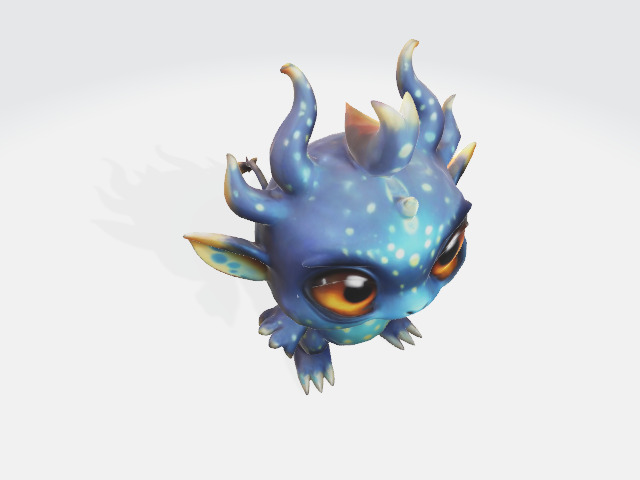 chibi fantasy creature Low-poly 3D model_3