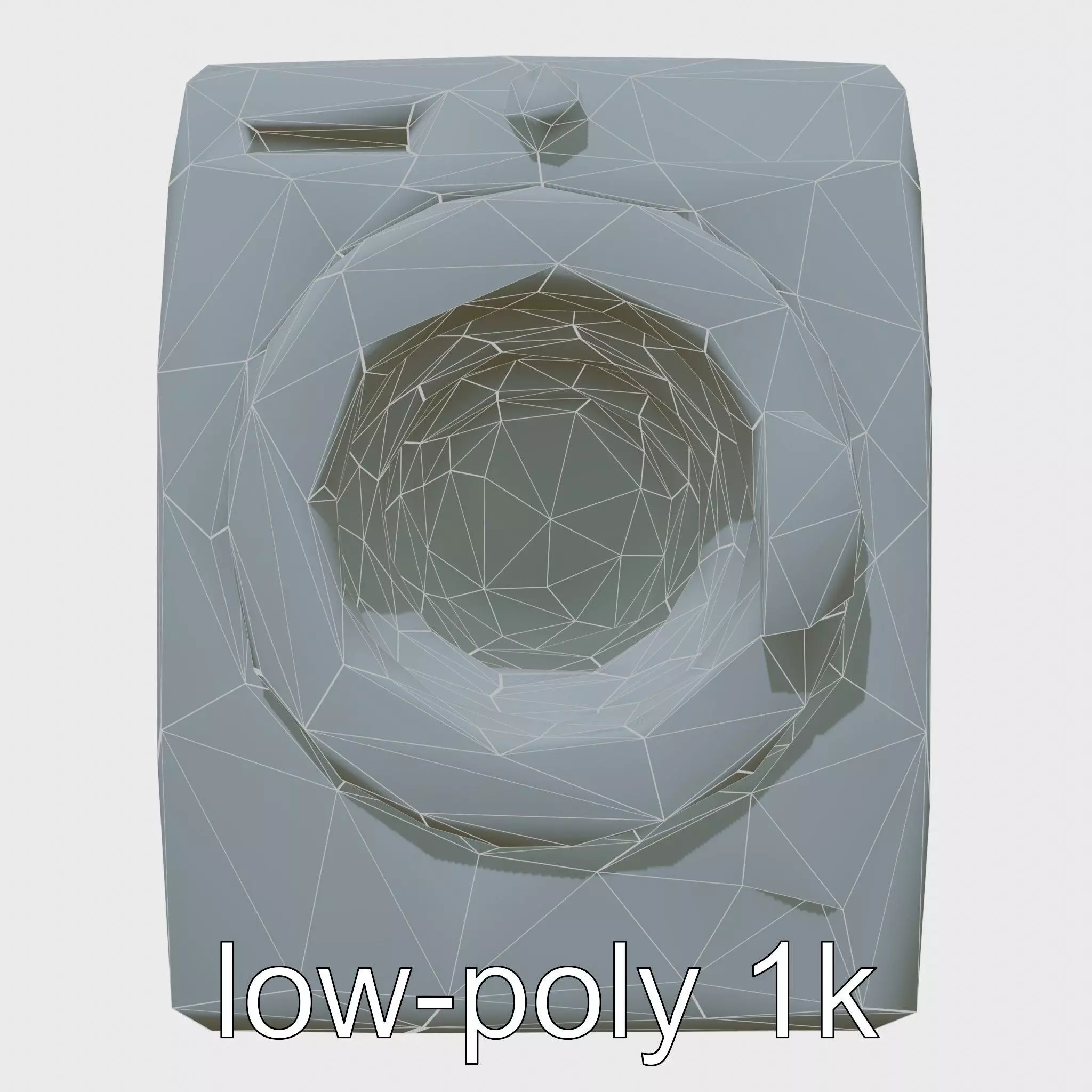 Stylized Washing Machine with Rounded Curves Low-poly 3D model_0