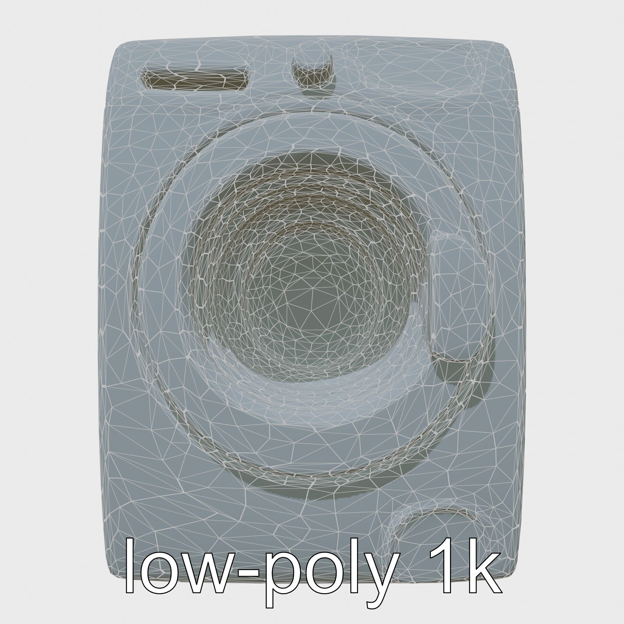 Stylized Washing Machine with Rounded Curves Low-poly 3D model_17