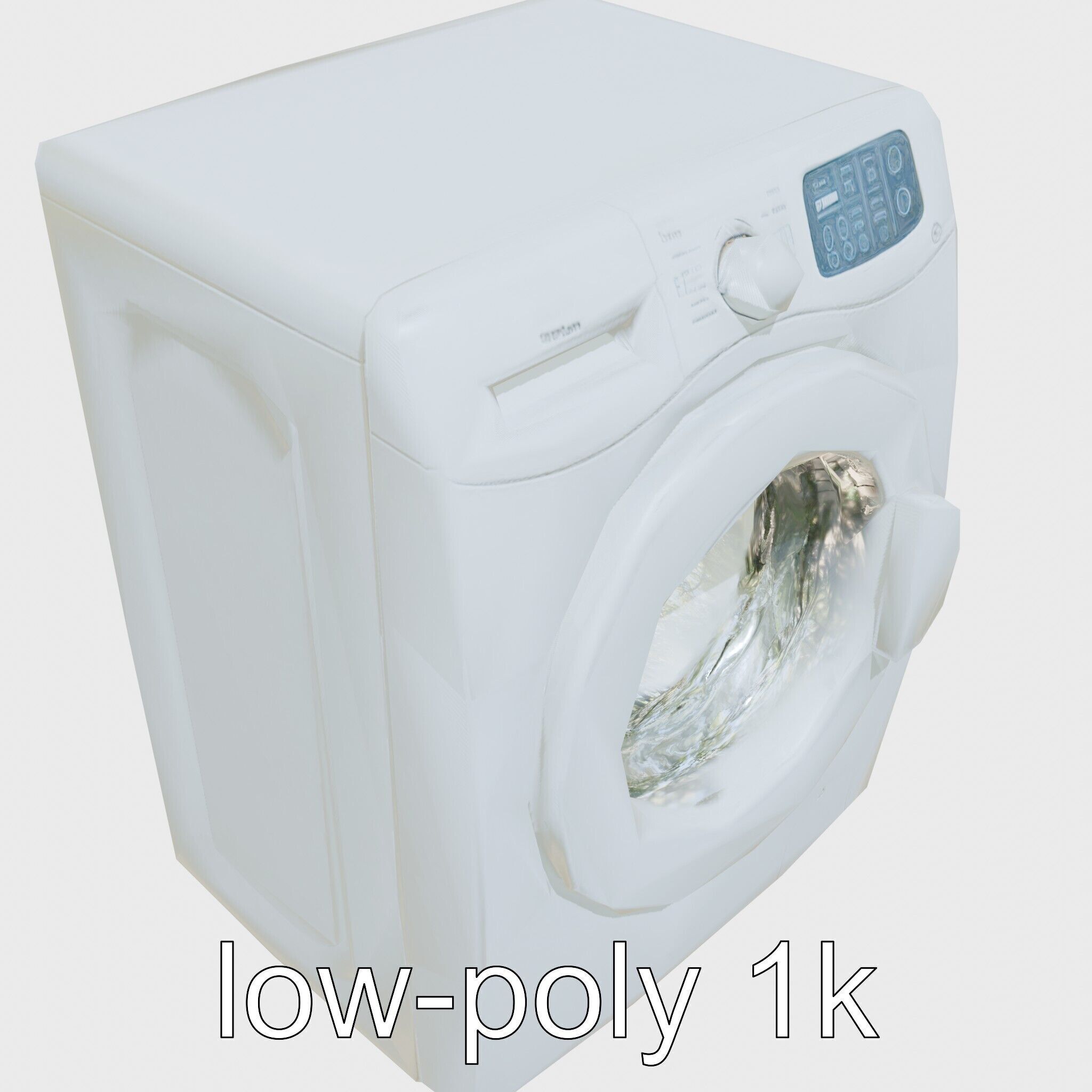 Stylized Washing Machine with Rounded Curves Low-poly 3D model_23