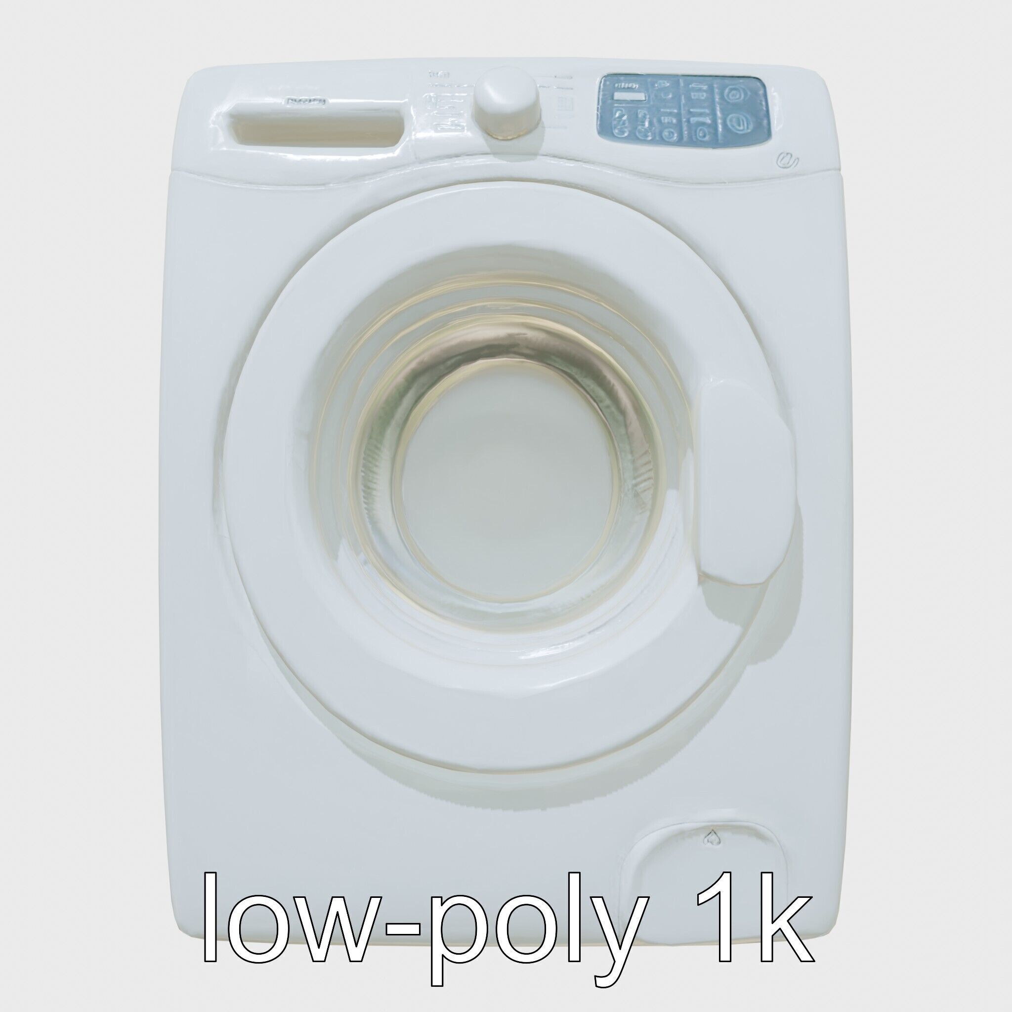 Stylized Washing Machine with Rounded Curves Low-poly 3D model_10