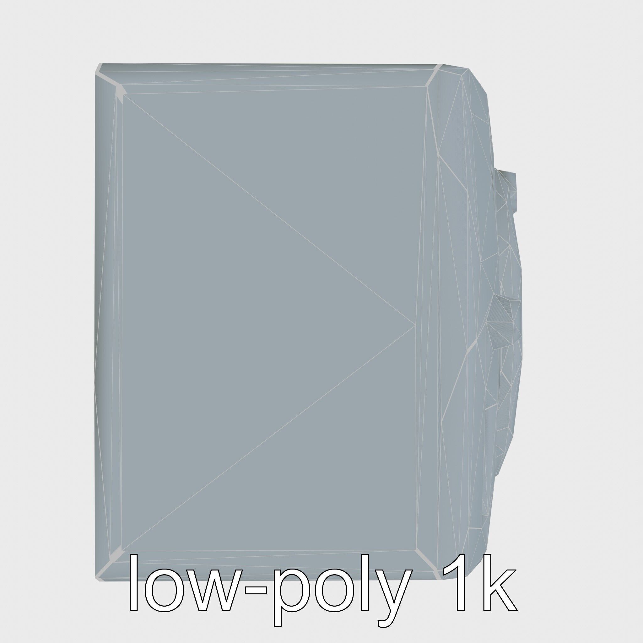 Stylized Washing Machine with Rounded Curves Low-poly 3D model_5