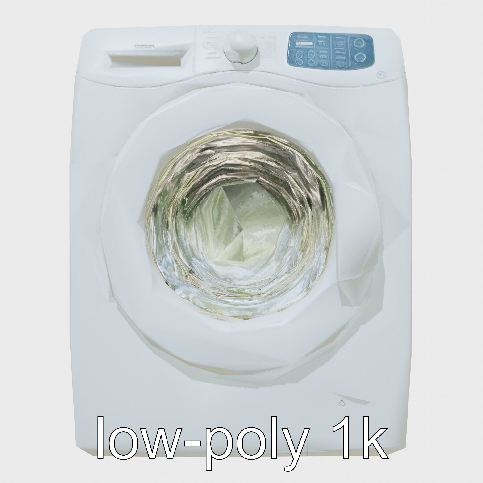 Stylized Washing Machine with Rounded Curves Low-poly 3D model_15