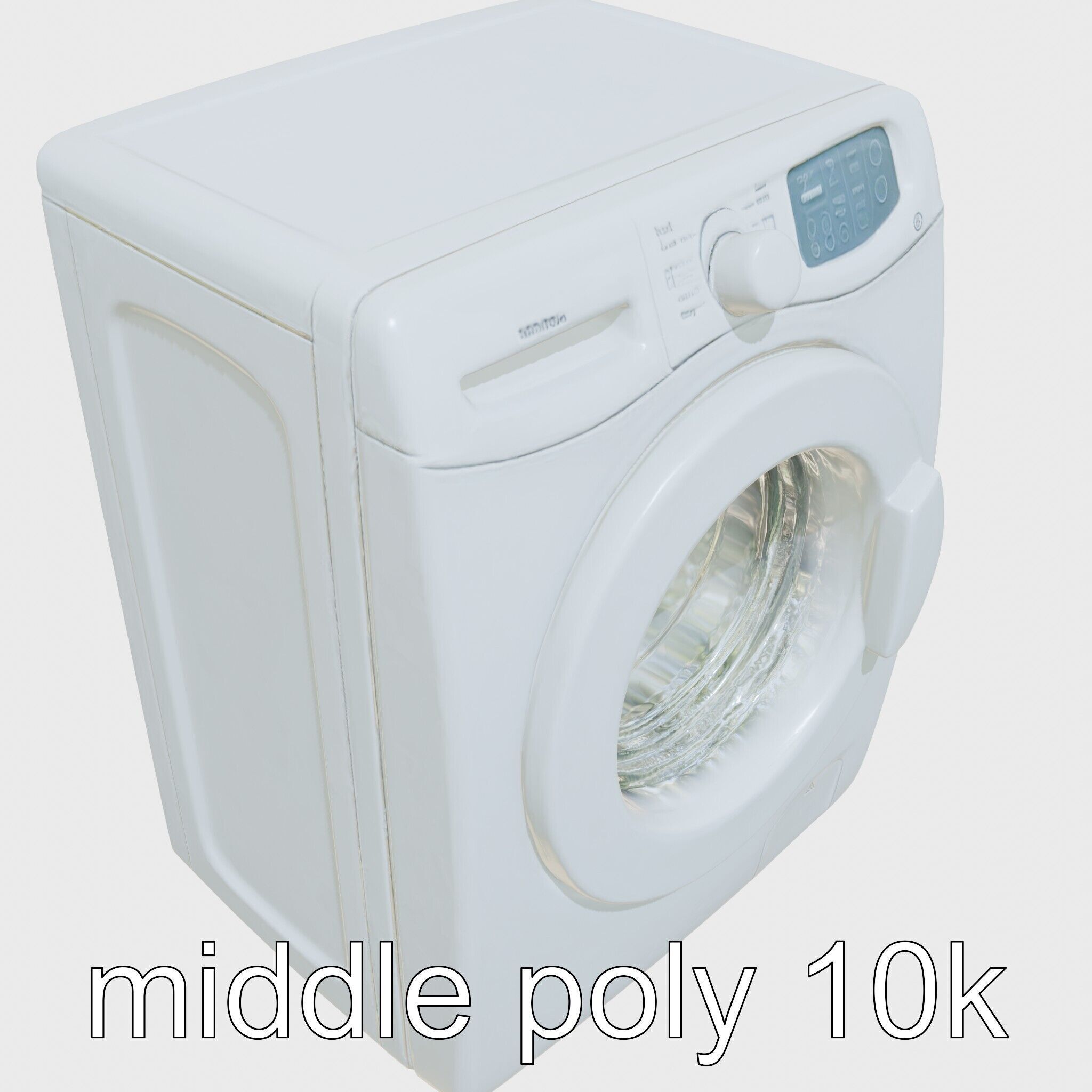 Stylized Washing Machine with Rounded Curves Low-poly 3D model_2