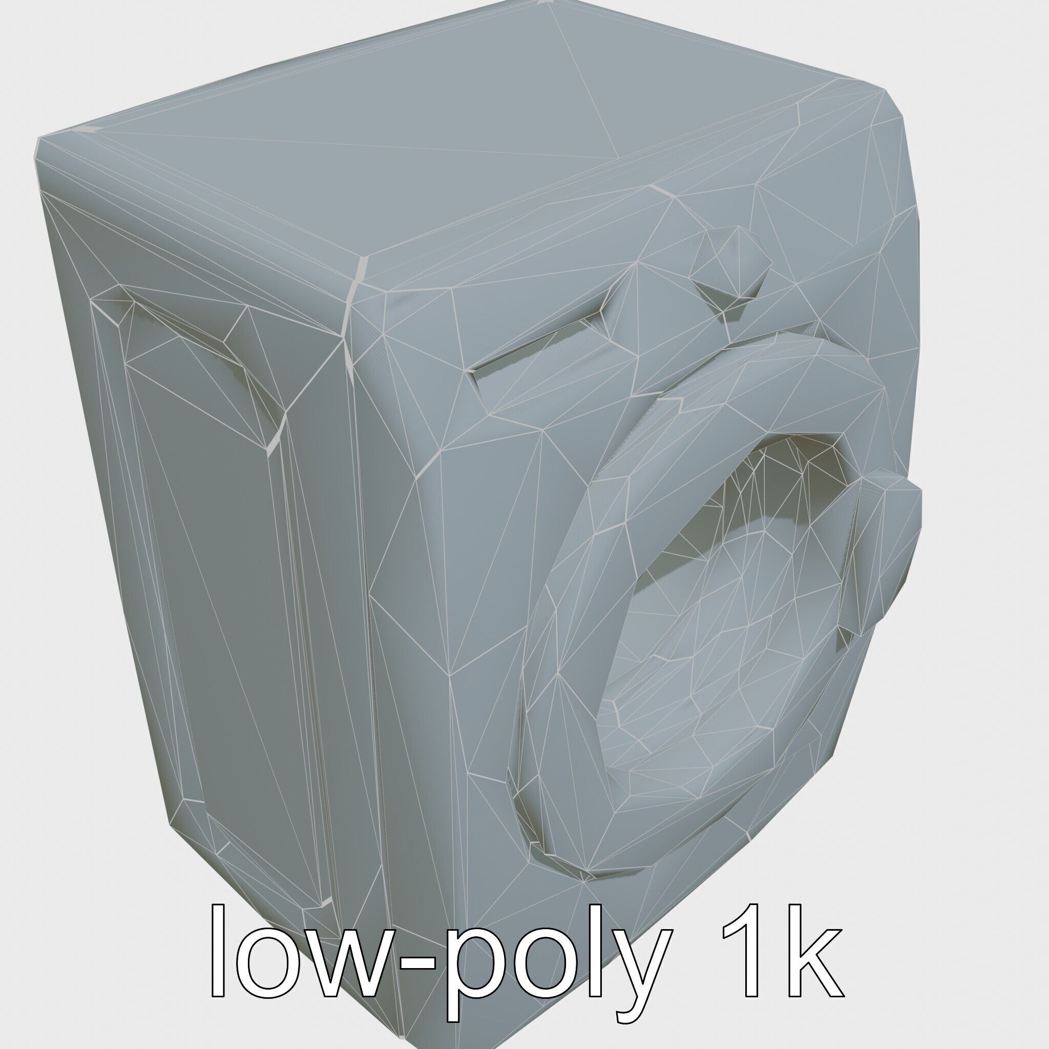Stylized Washing Machine with Rounded Curves Low-poly 3D model_25