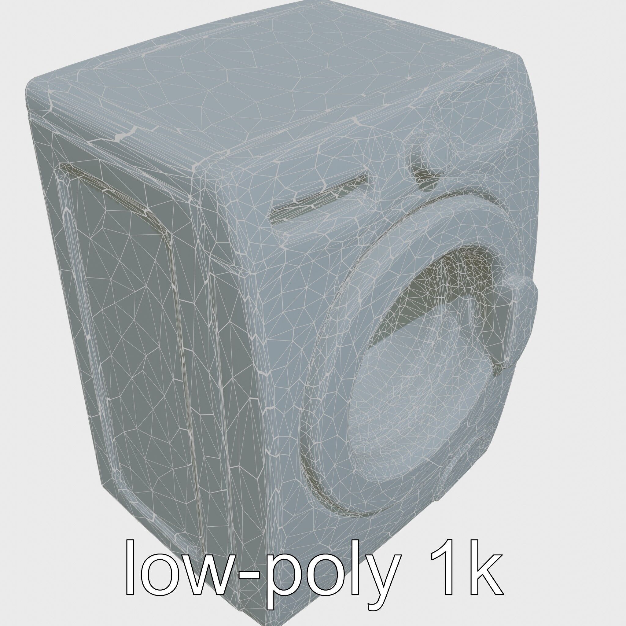Stylized Washing Machine with Rounded Curves Low-poly 3D model_18