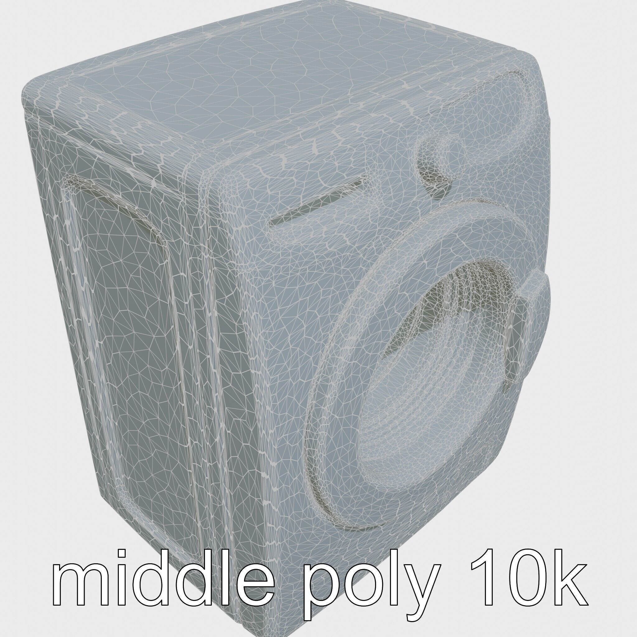 Stylized Washing Machine with Rounded Curves Low-poly 3D model_12