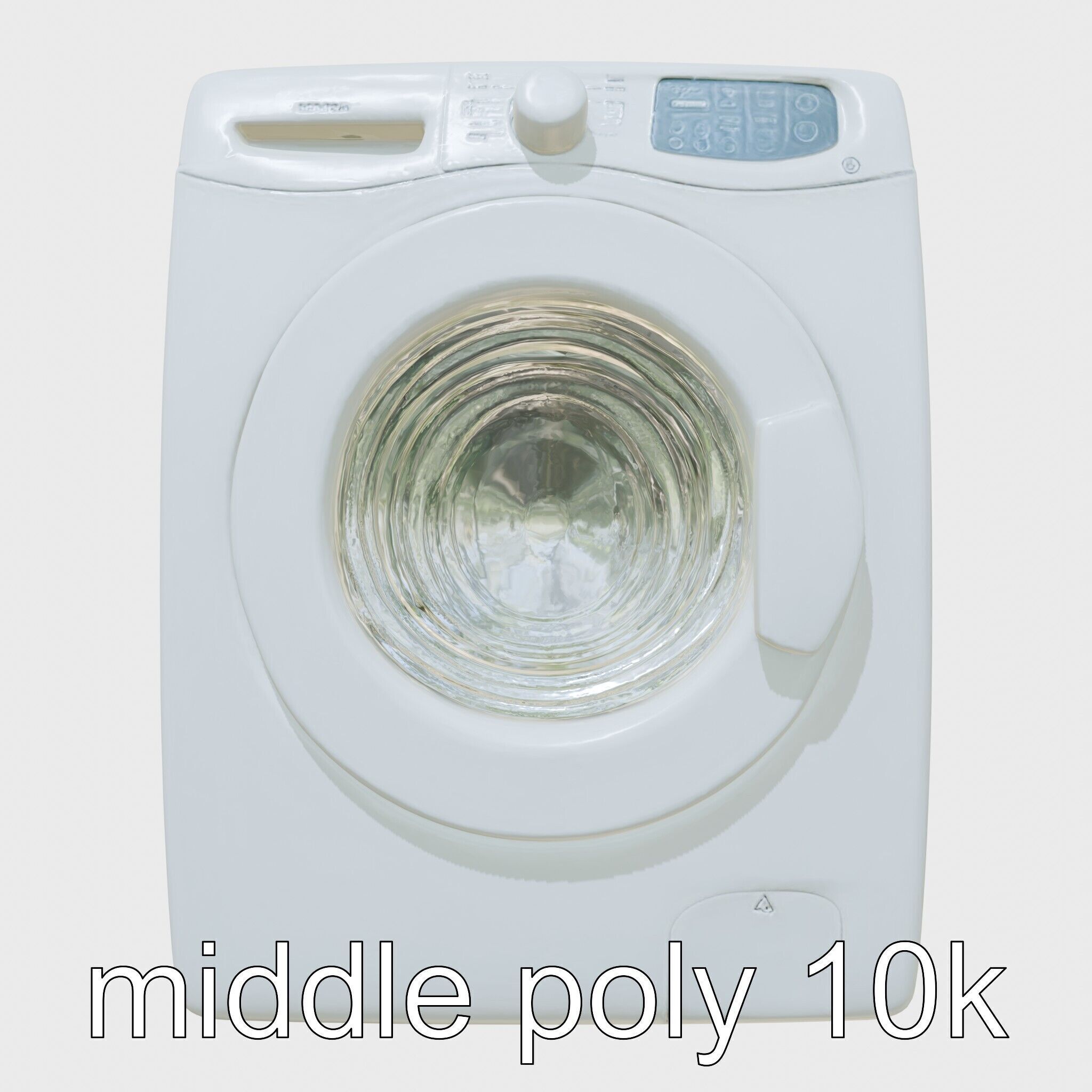 Stylized Washing Machine with Rounded Curves Low-poly 3D model_24