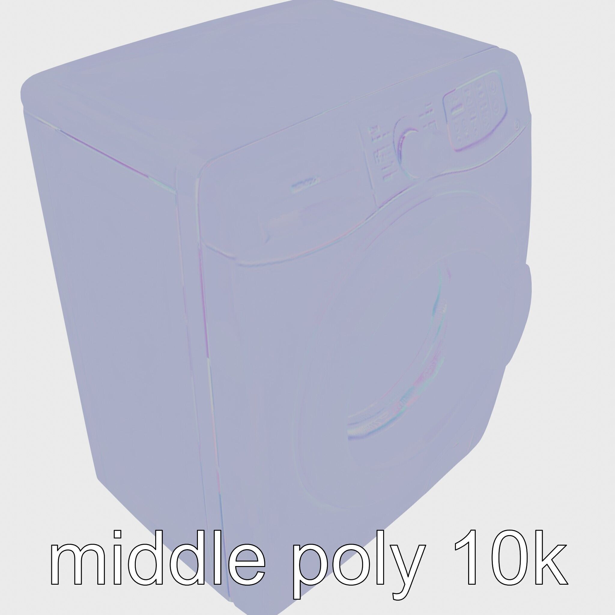 Stylized Washing Machine with Rounded Curves Low-poly 3D model_29