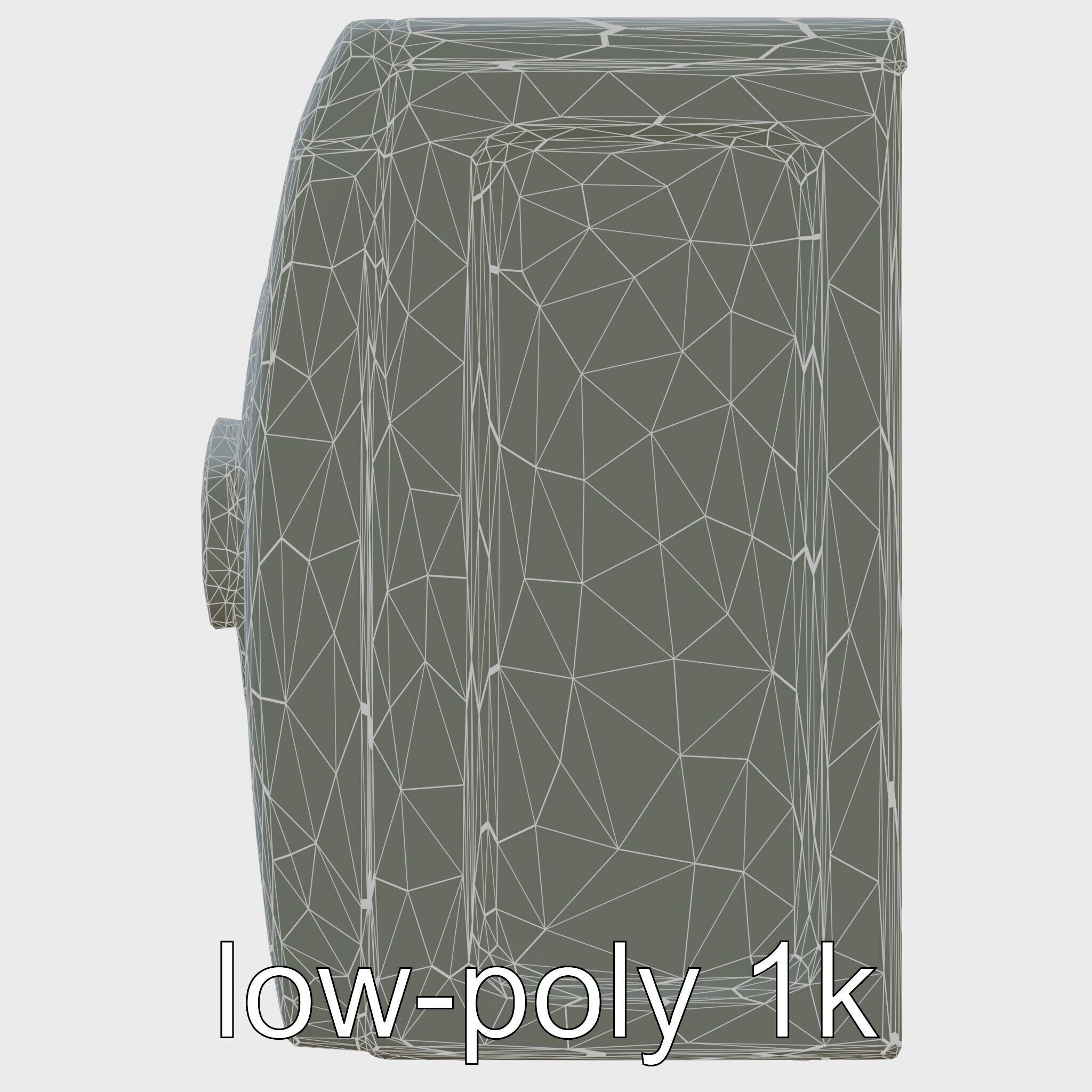 Stylized Washing Machine with Rounded Curves Low-poly 3D model_7