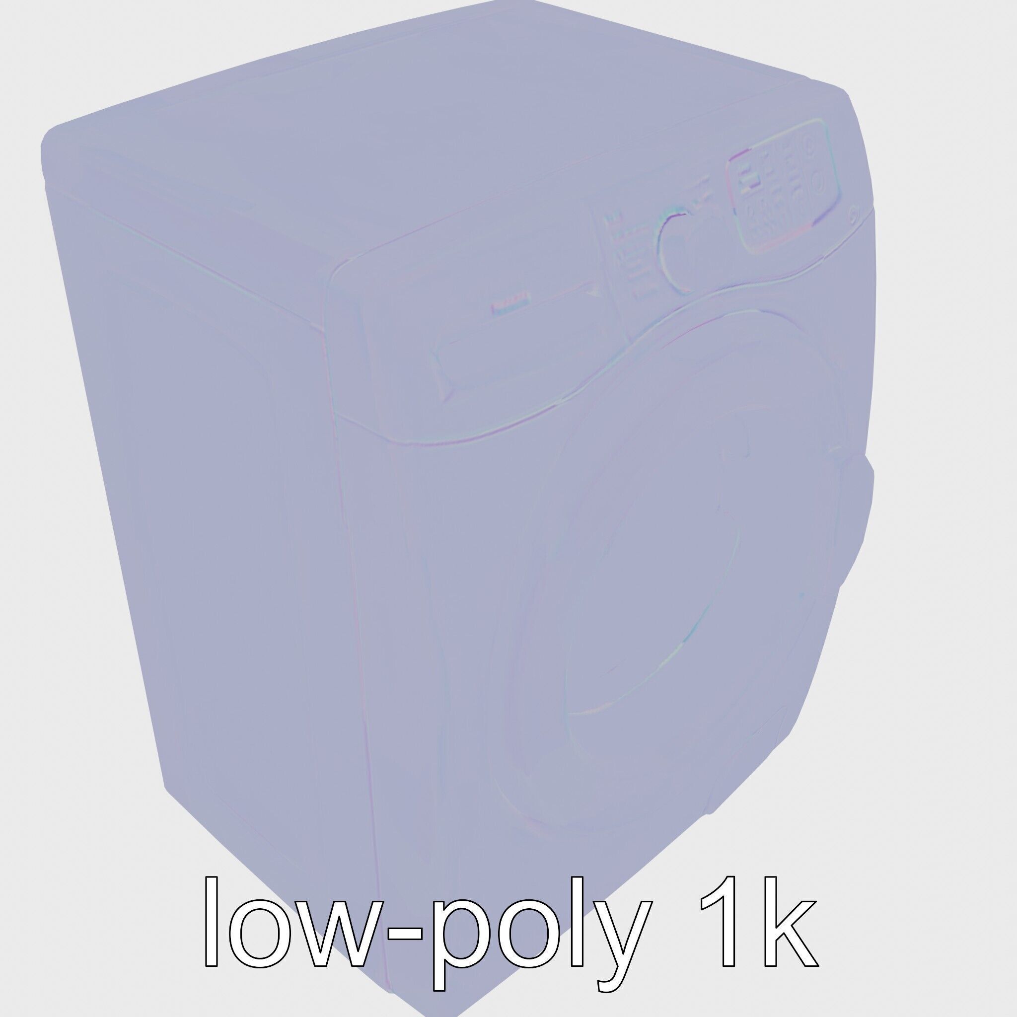 Stylized Washing Machine with Rounded Curves Low-poly 3D model_21