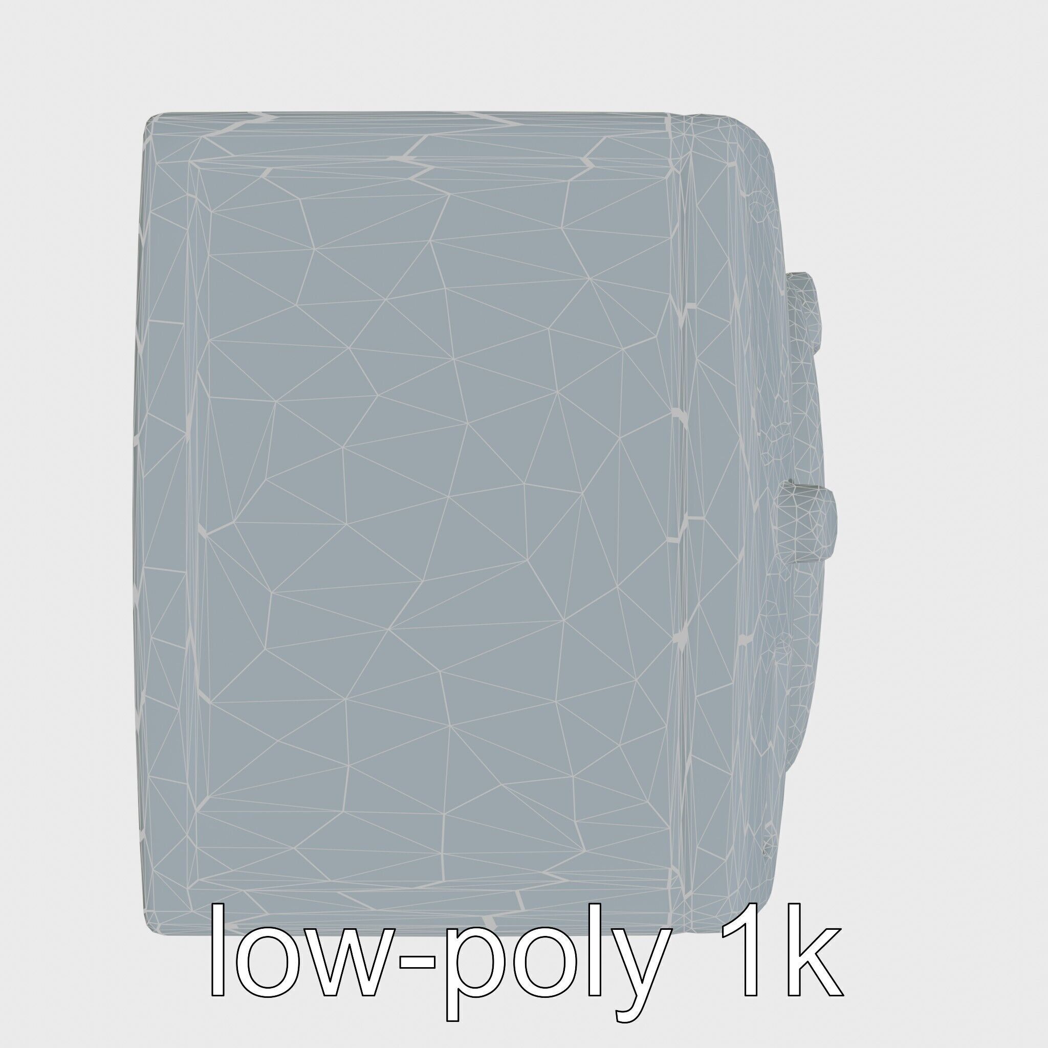 Stylized Washing Machine with Rounded Curves Low-poly 3D model_9