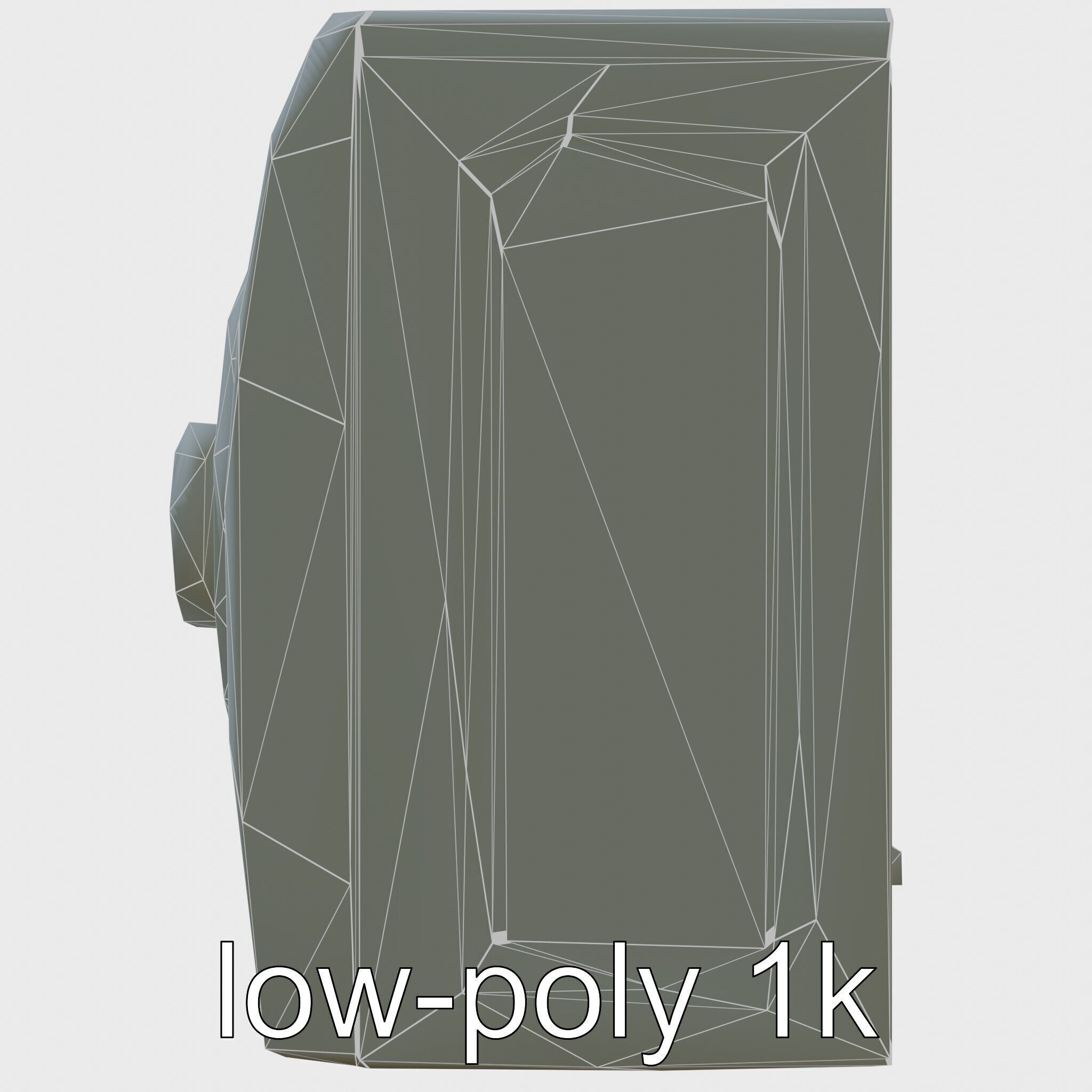 Stylized Washing Machine with Rounded Curves Low-poly 3D model_11