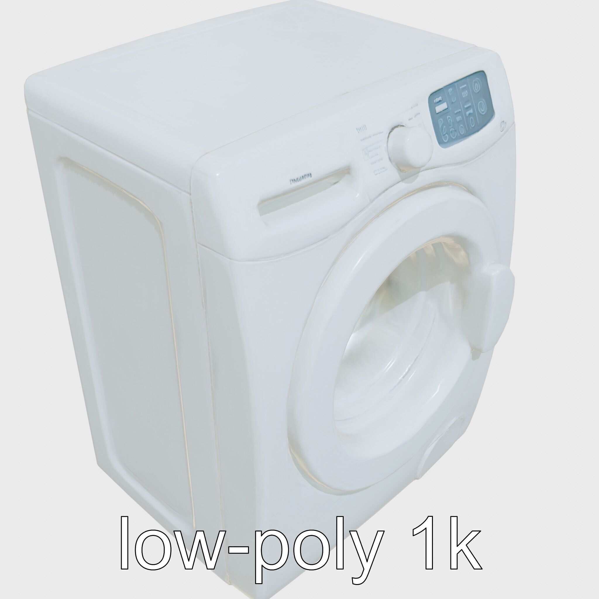 Stylized Washing Machine with Rounded Curves Low-poly 3D model_6