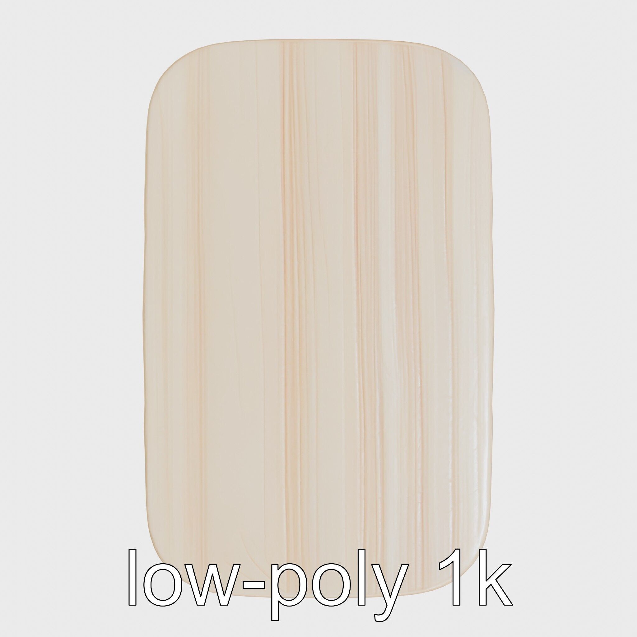 Clay Coffee Table Rounded Legs Model for Living Room Low-poly 3D model_8