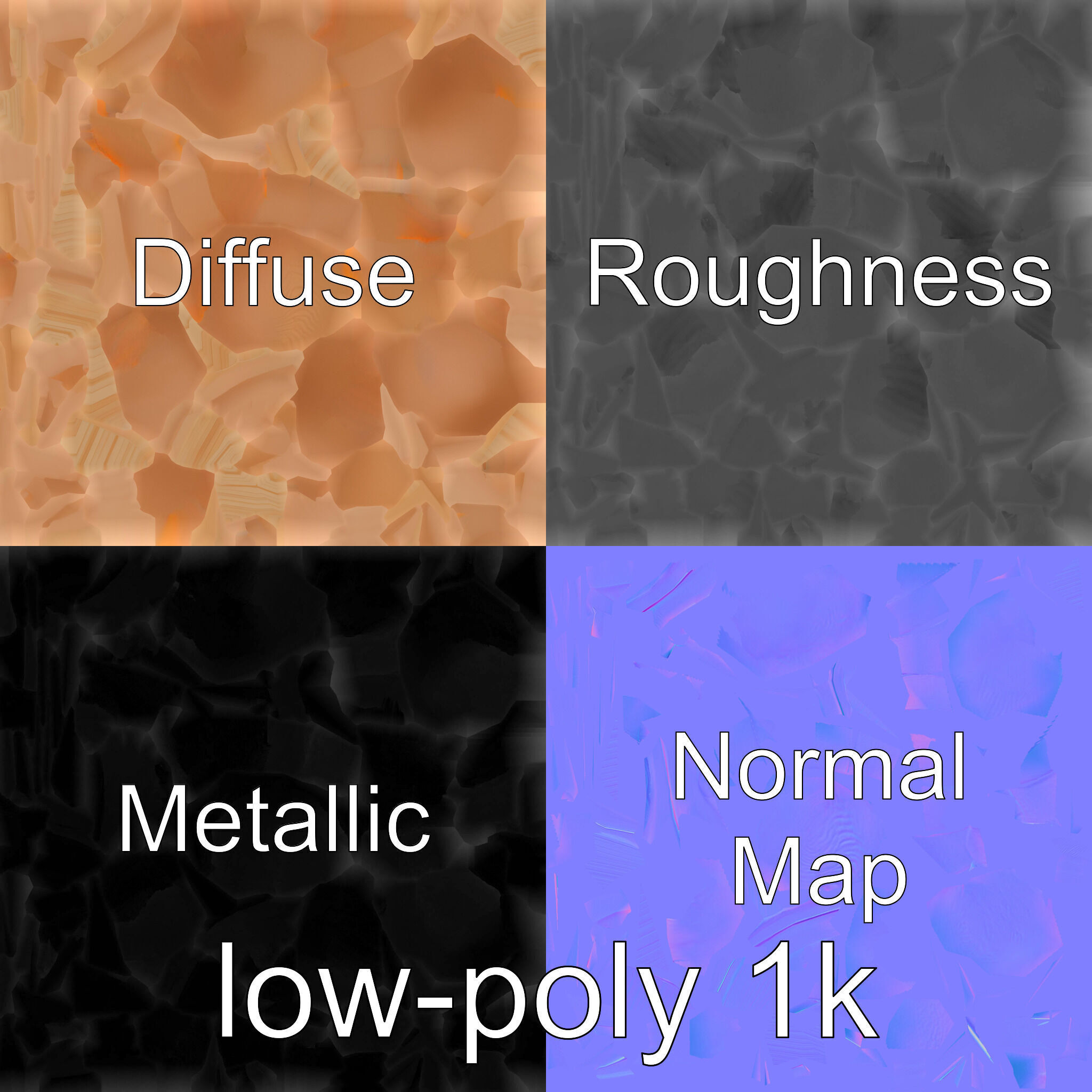 Clay Coffee Table Rounded Legs Model for Living Room Low-poly 3D model_1