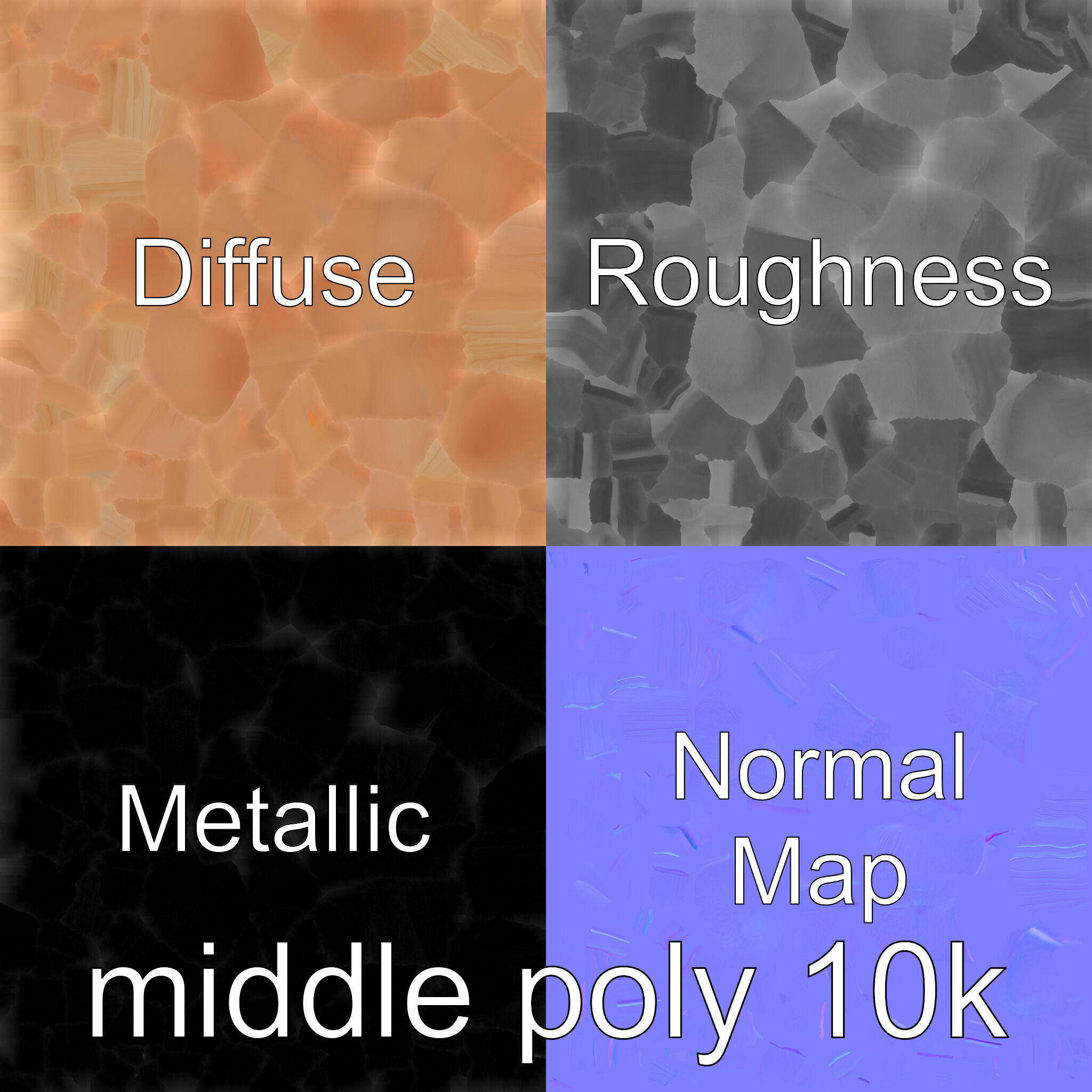 Clay Coffee Table Rounded Legs Model for Living Room Low-poly 3D model_30