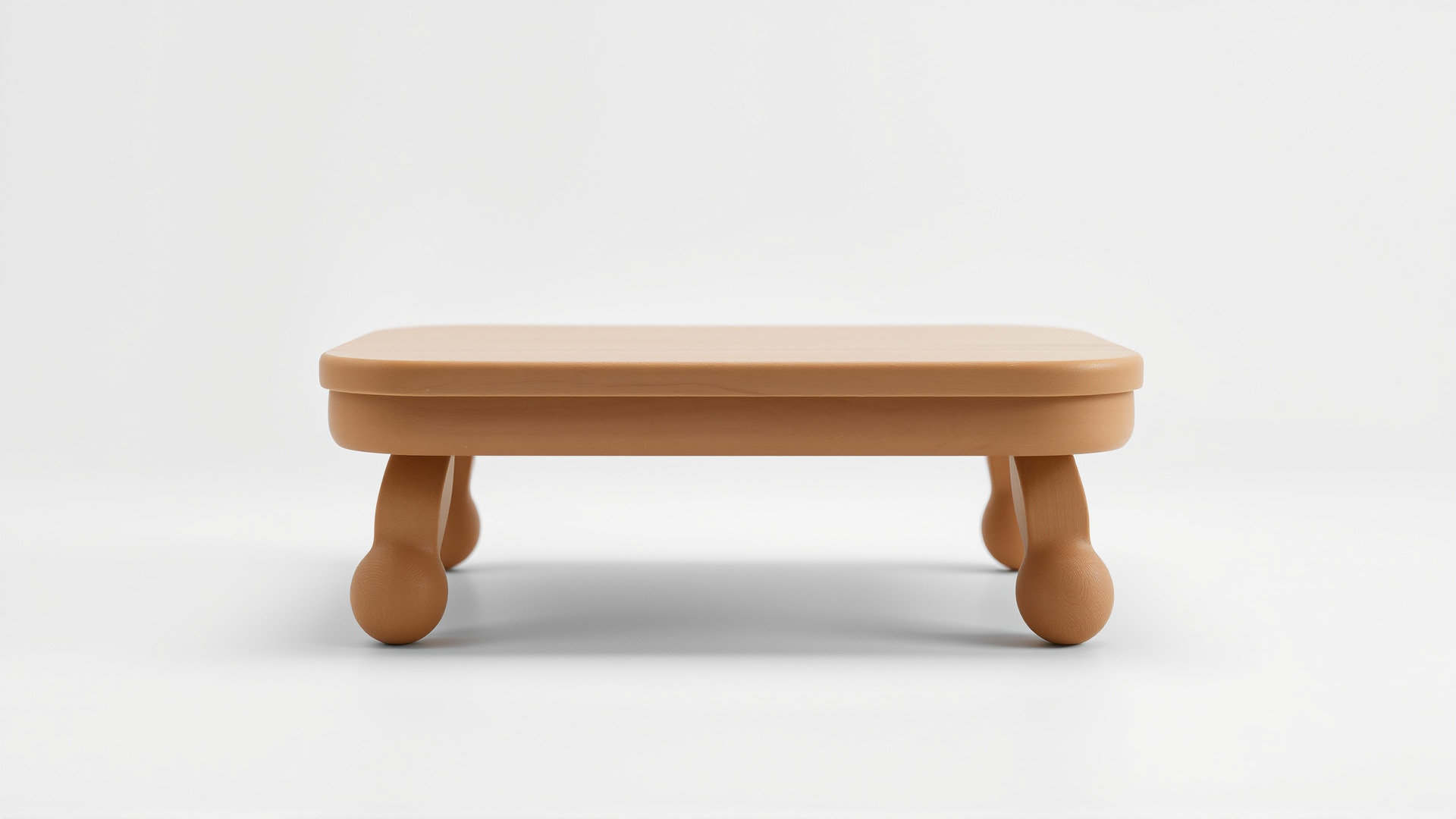Clay Coffee Table Rounded Legs Model for Living Room Low-poly 3D model_3