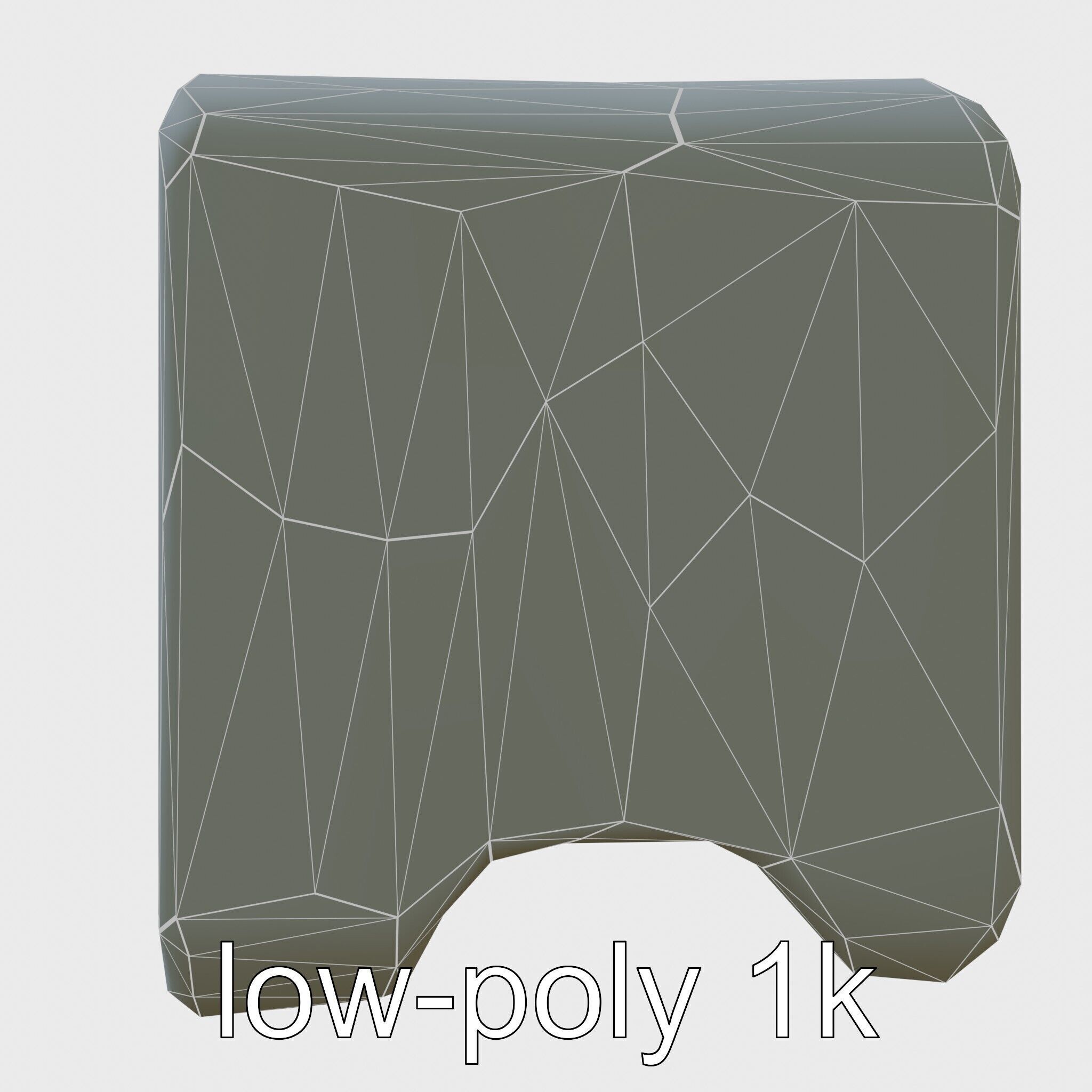 Playful Miniature Curved-Edge Nightstand 3D Model Low-poly 3D model_7