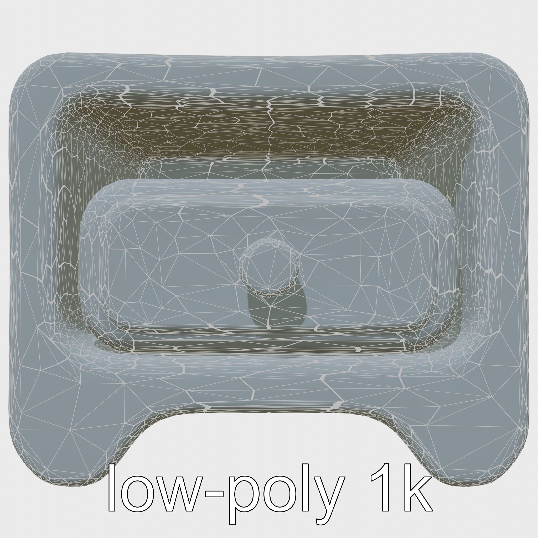 Playful Miniature Curved-Edge Nightstand 3D Model Low-poly 3D model_2