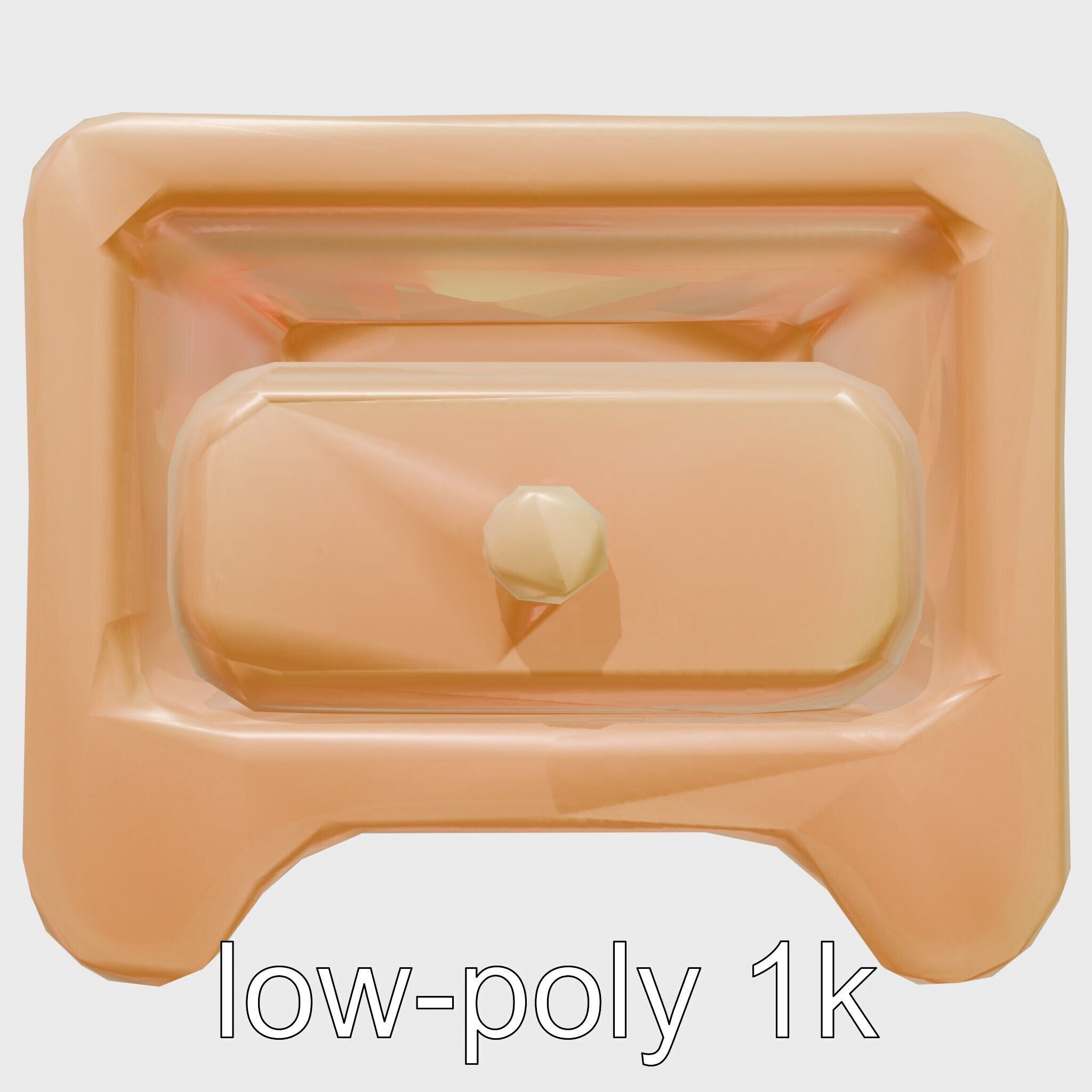 Playful Miniature Curved-Edge Nightstand 3D Model Low-poly 3D model_9