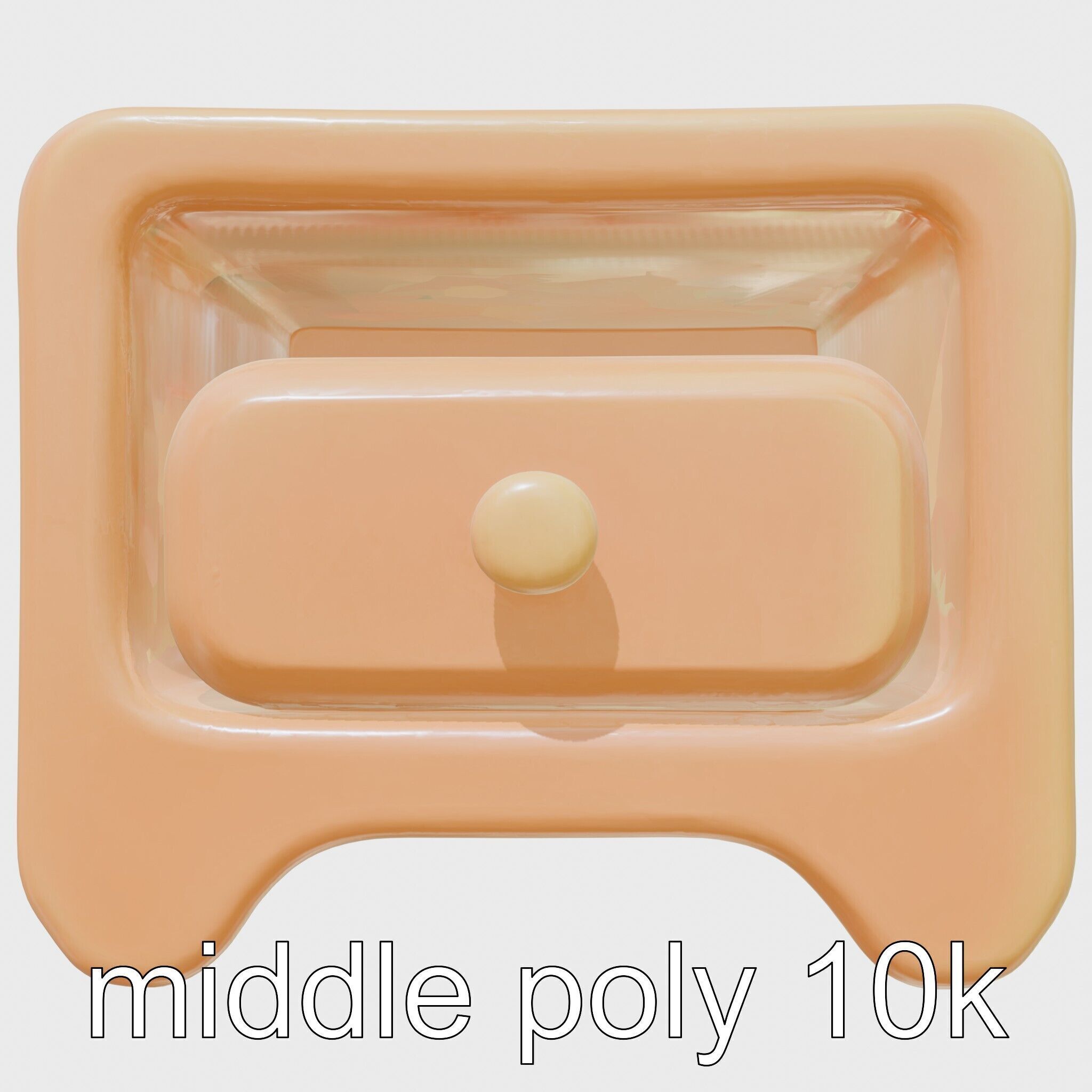 Playful Miniature Curved-Edge Nightstand 3D Model Low-poly 3D model_16