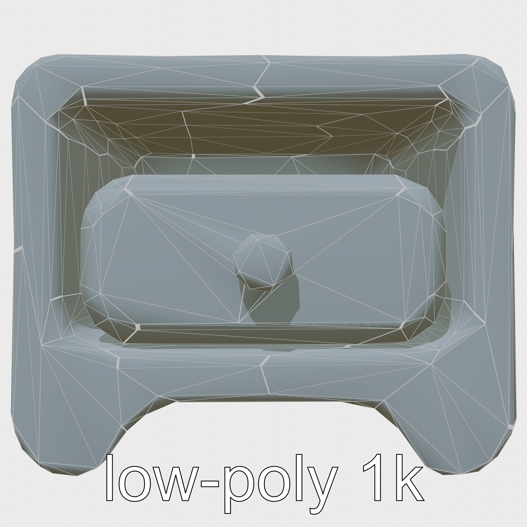 Playful Miniature Curved-Edge Nightstand 3D Model Low-poly 3D model_14