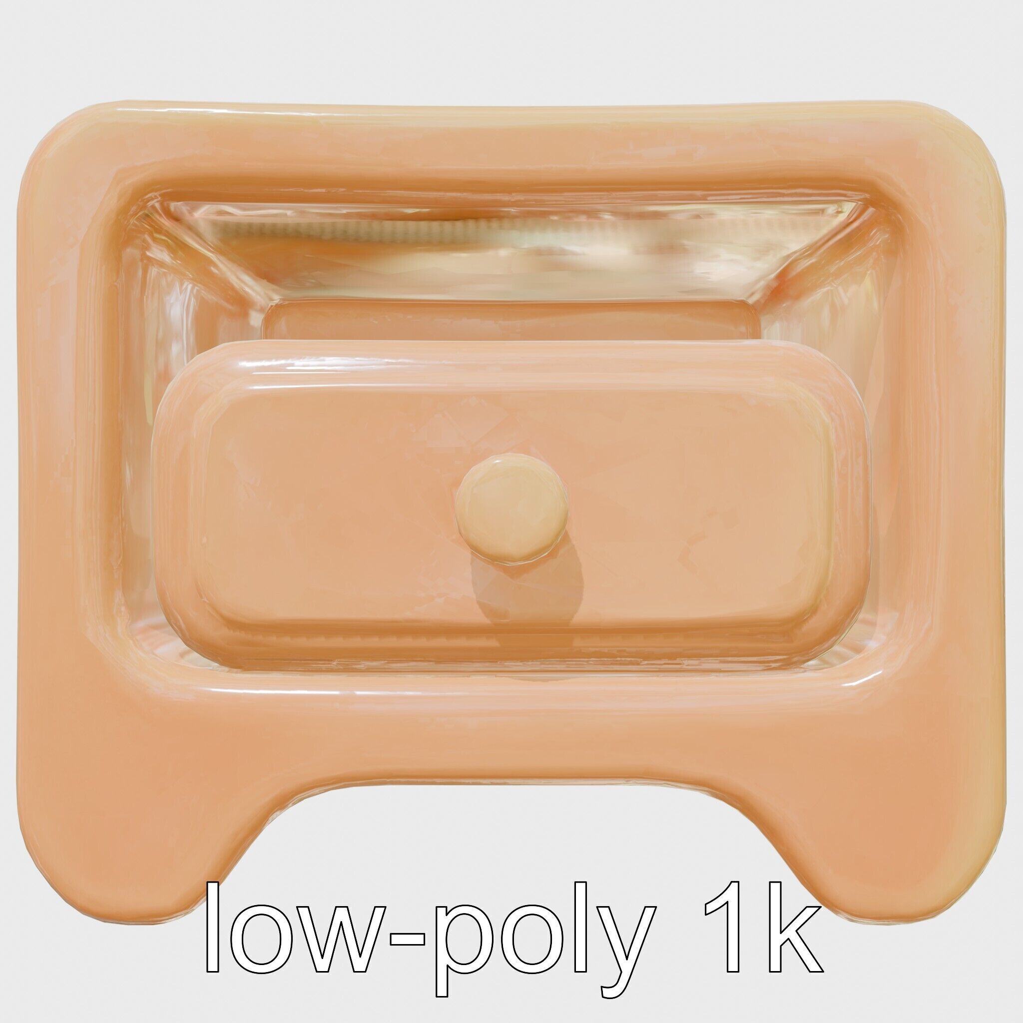 Playful Miniature Curved-Edge Nightstand 3D Model Low-poly 3D model_15