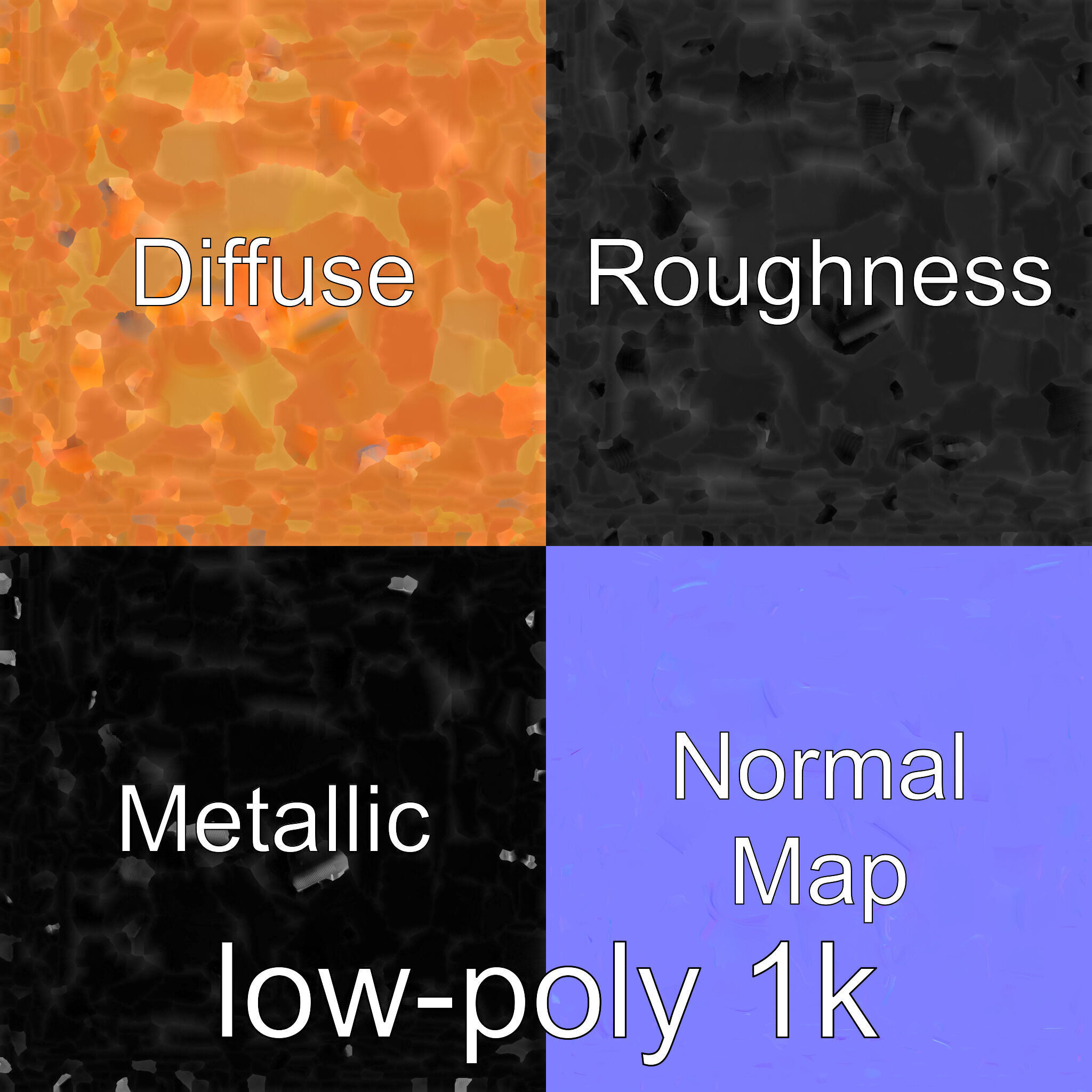 Playful Miniature Curved-Edge Nightstand 3D Model Low-poly 3D model_13