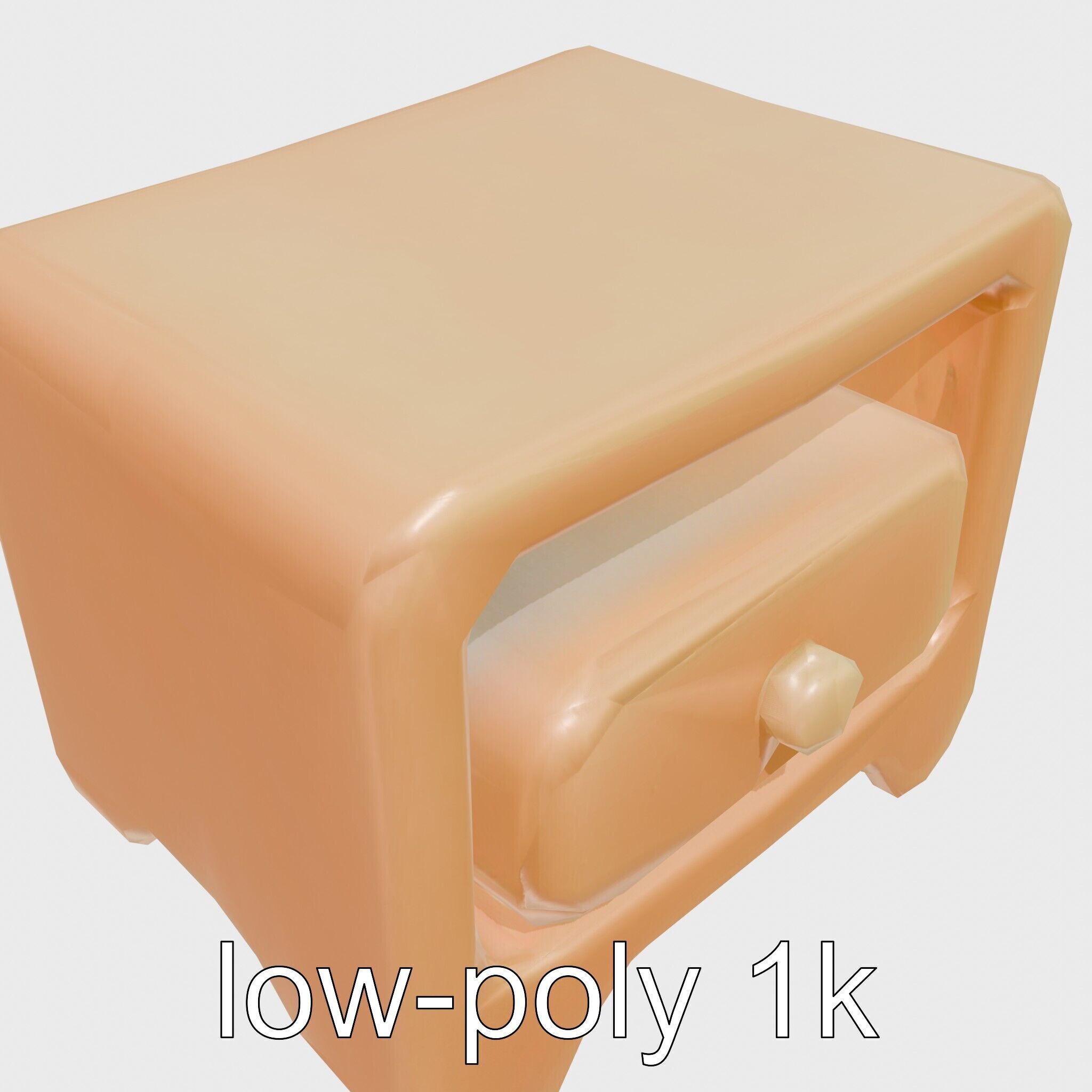 Playful Miniature Curved-Edge Nightstand 3D Model Low-poly 3D model_6