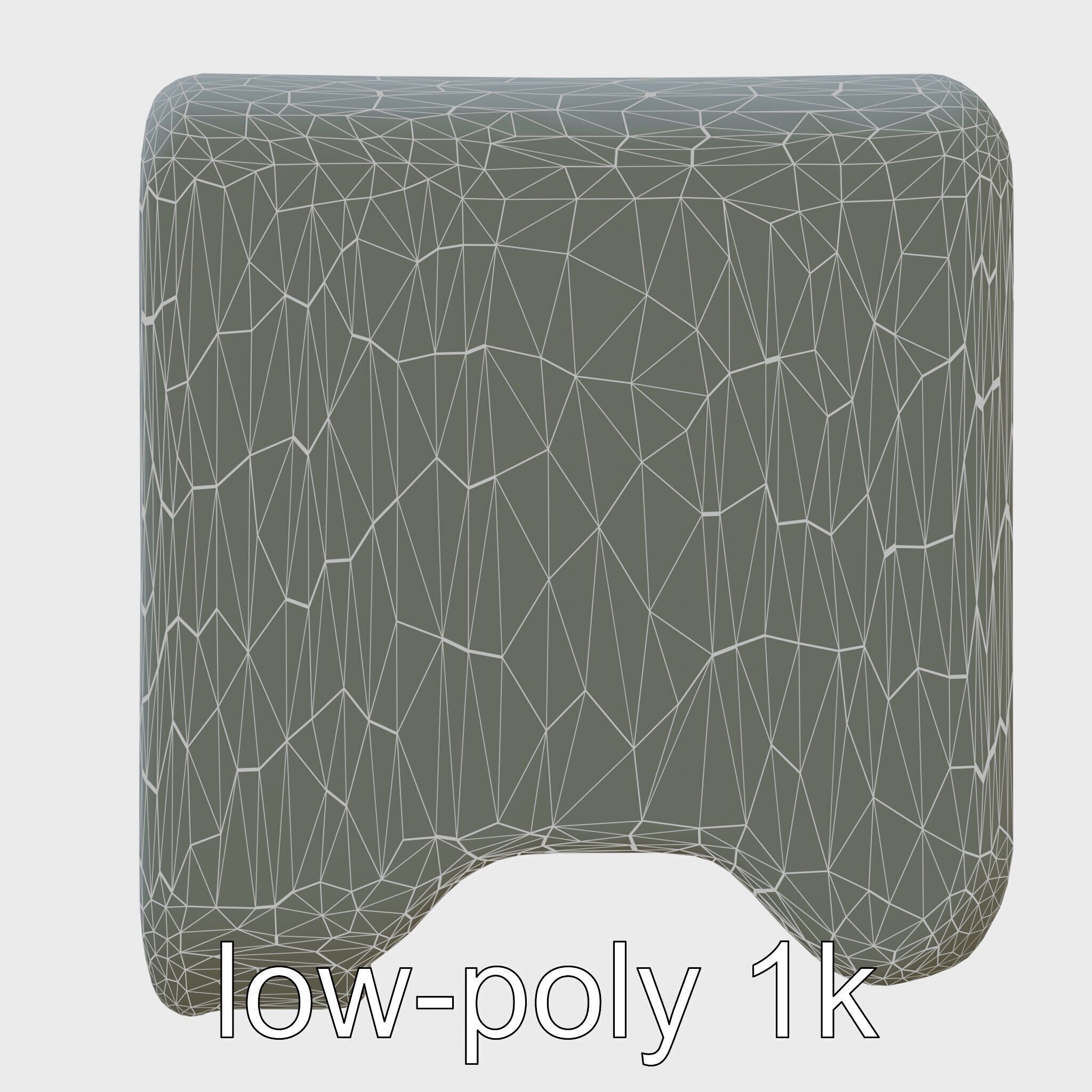 Playful Miniature Curved-Edge Nightstand 3D Model Low-poly 3D model_22