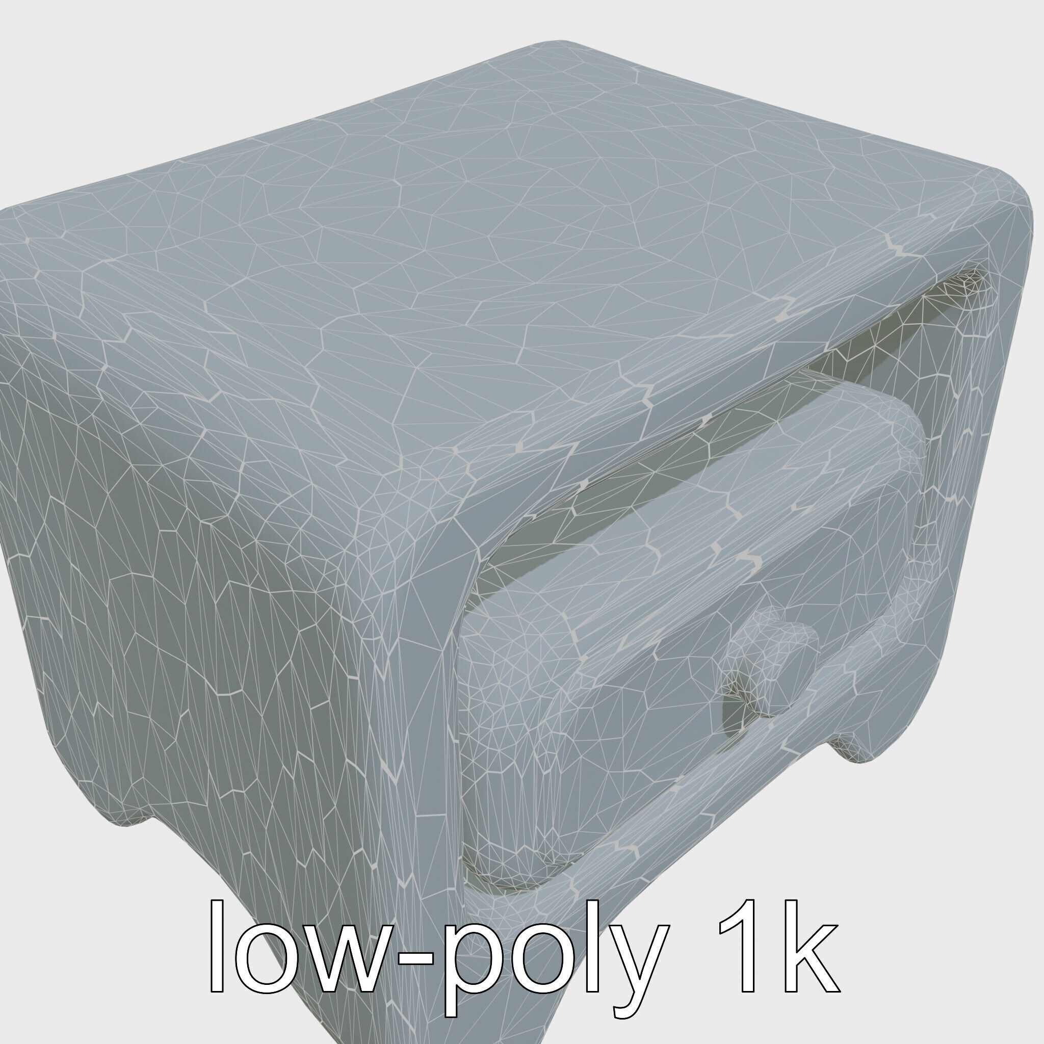 Playful Miniature Curved-Edge Nightstand 3D Model Low-poly 3D model_20