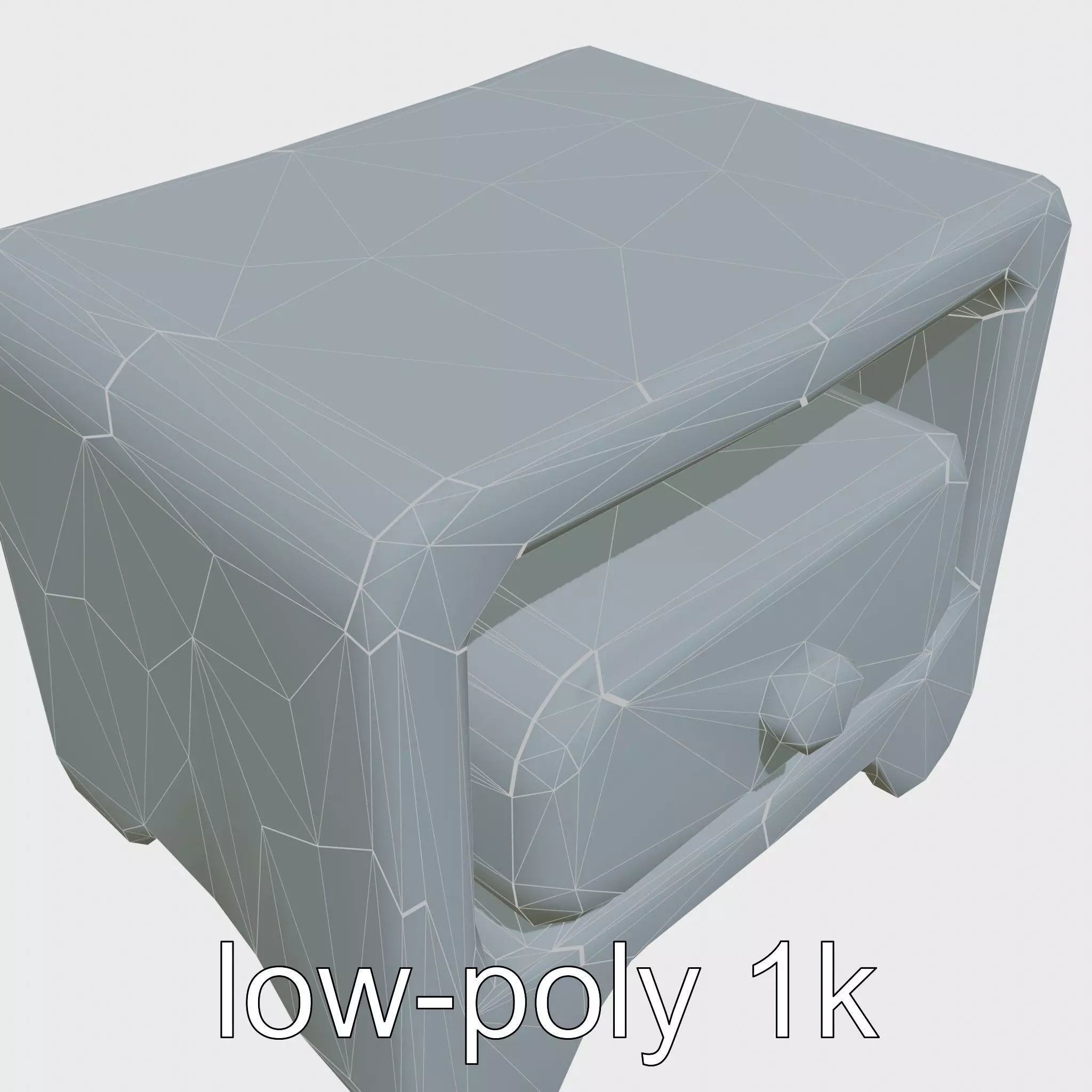 Playful Miniature Curved-Edge Nightstand 3D Model Low-poly 3D model_0