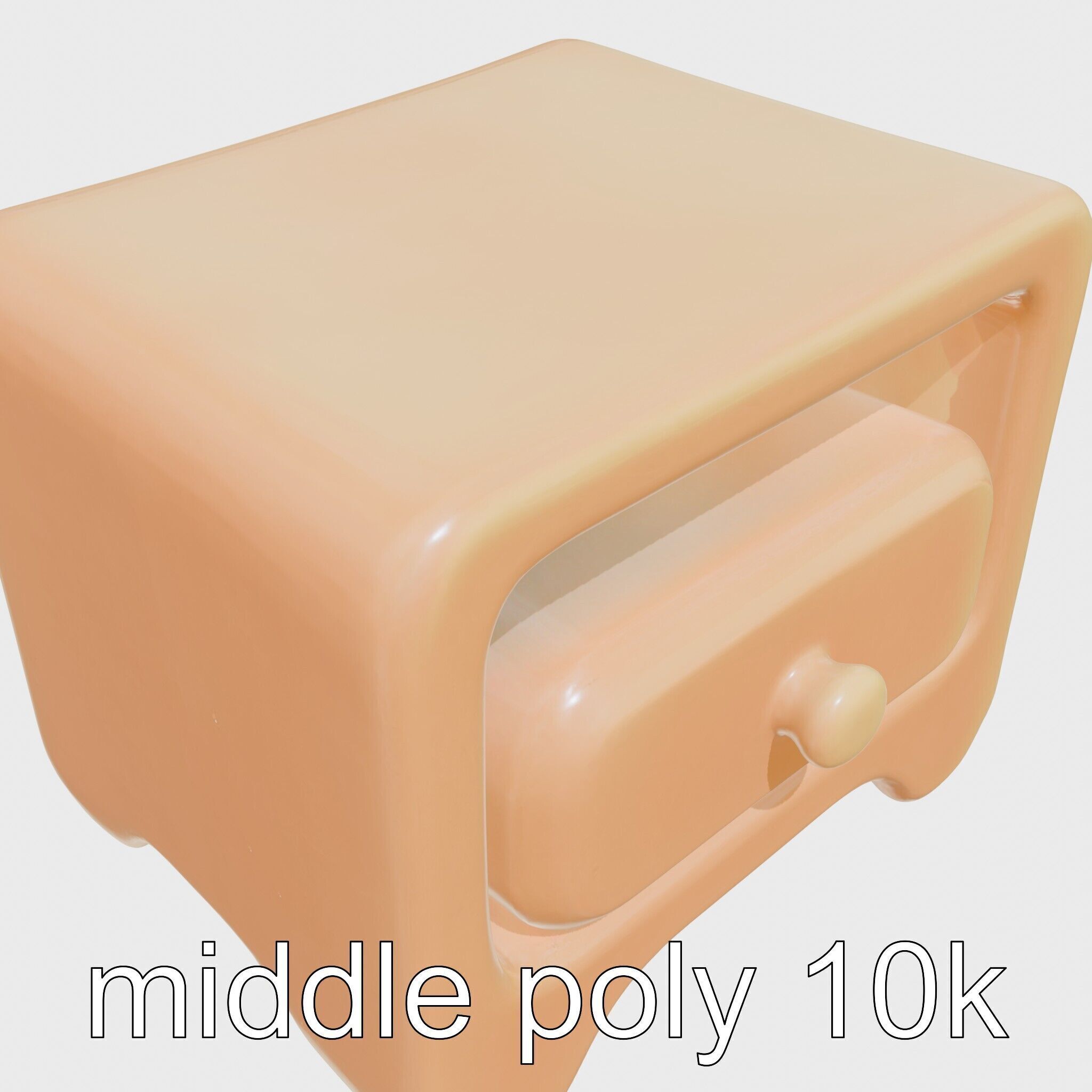 Playful Miniature Curved-Edge Nightstand 3D Model Low-poly 3D model_5