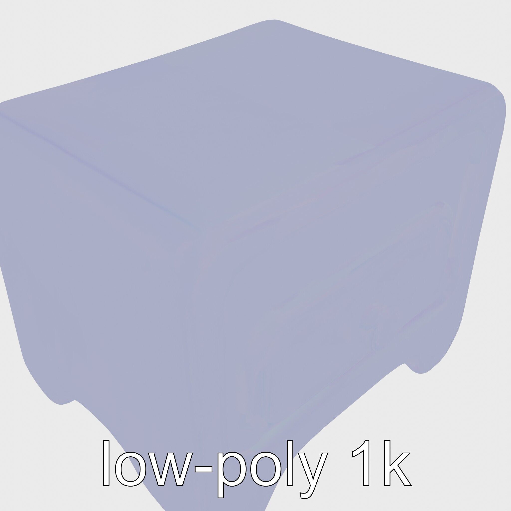 Playful Miniature Curved-Edge Nightstand 3D Model Low-poly 3D model_29
