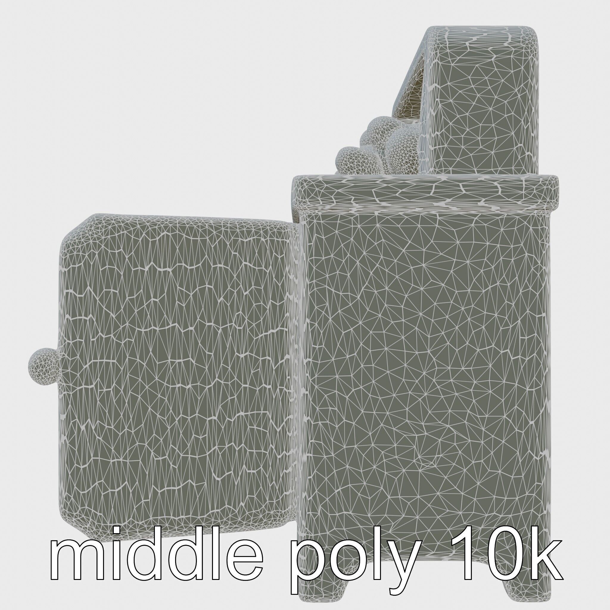 Playful Kitchen Cabinet with Rounded Doors Low-poly 3D model_2