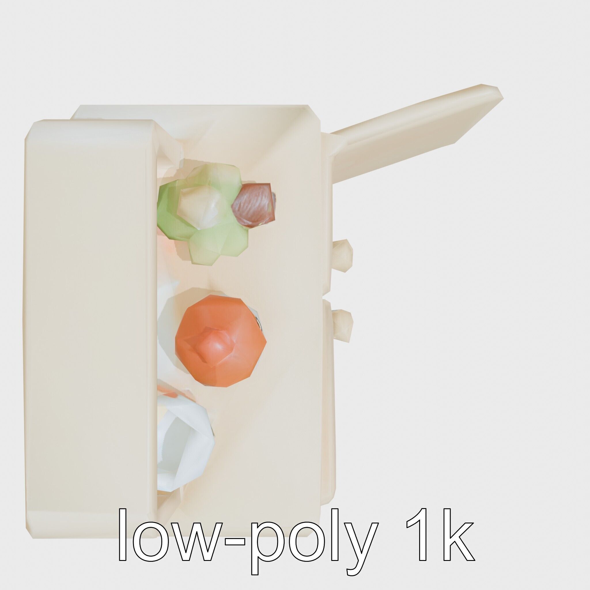 Playful Kitchen Cabinet with Rounded Doors Low-poly 3D model_16