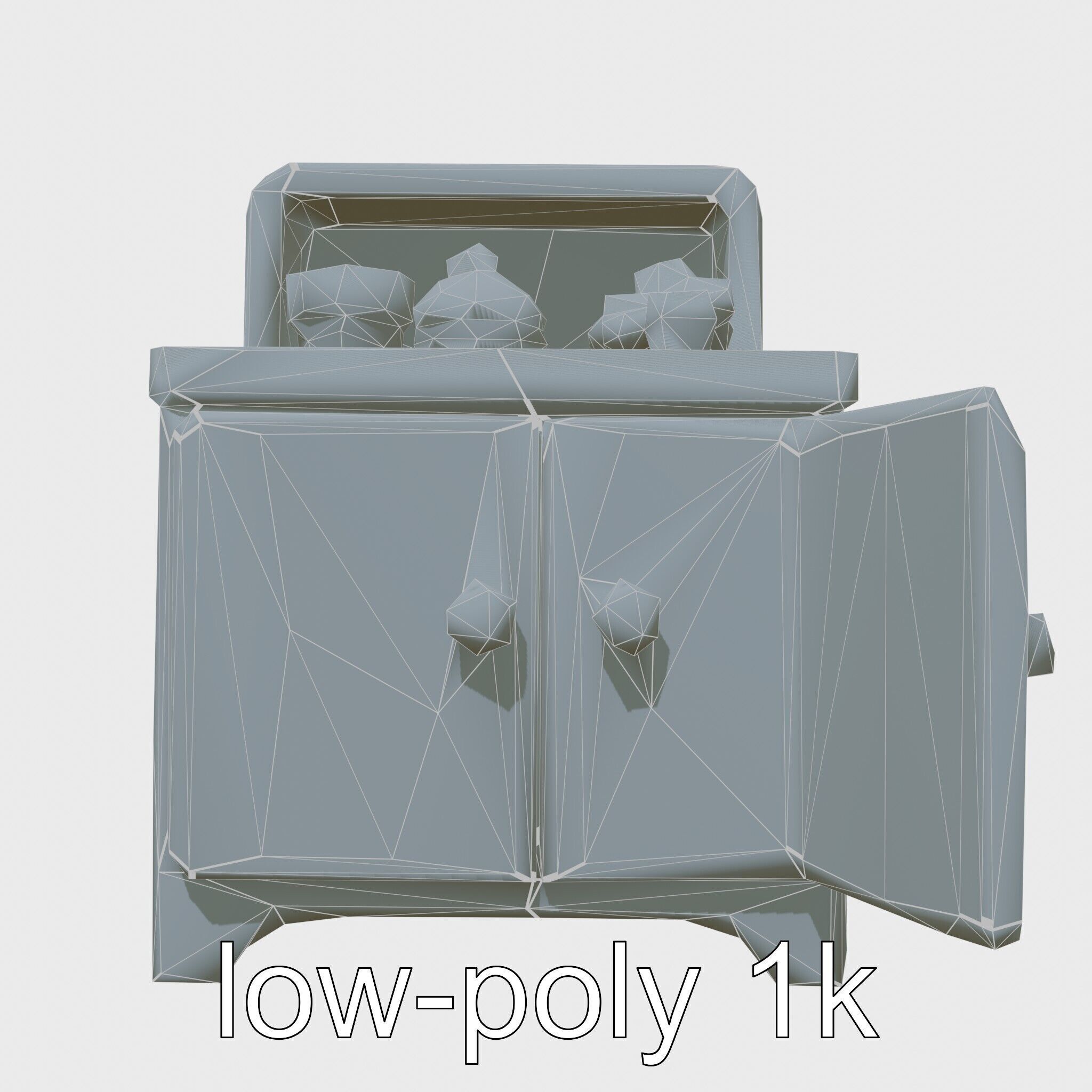 Playful Kitchen Cabinet with Rounded Doors Low-poly 3D model_20
