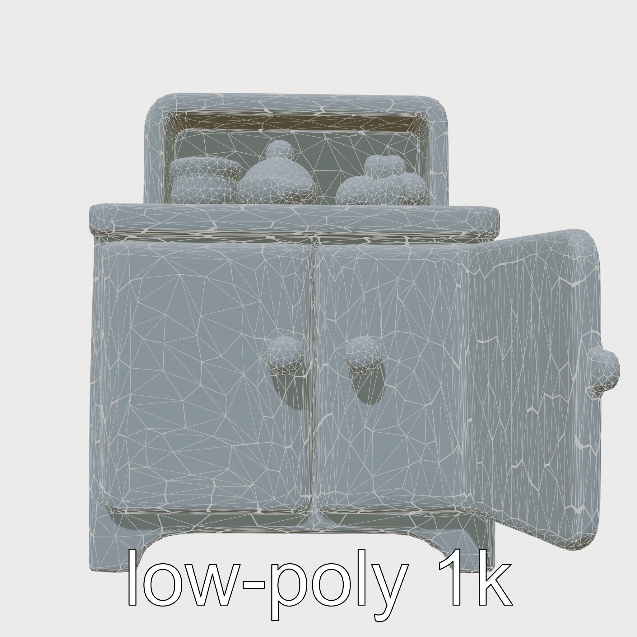 Playful Kitchen Cabinet with Rounded Doors Low-poly 3D model_13