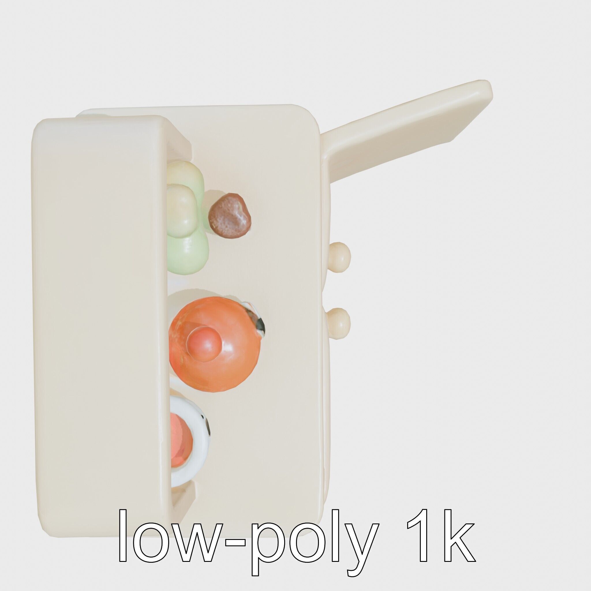 Playful Kitchen Cabinet with Rounded Doors Low-poly 3D model_17