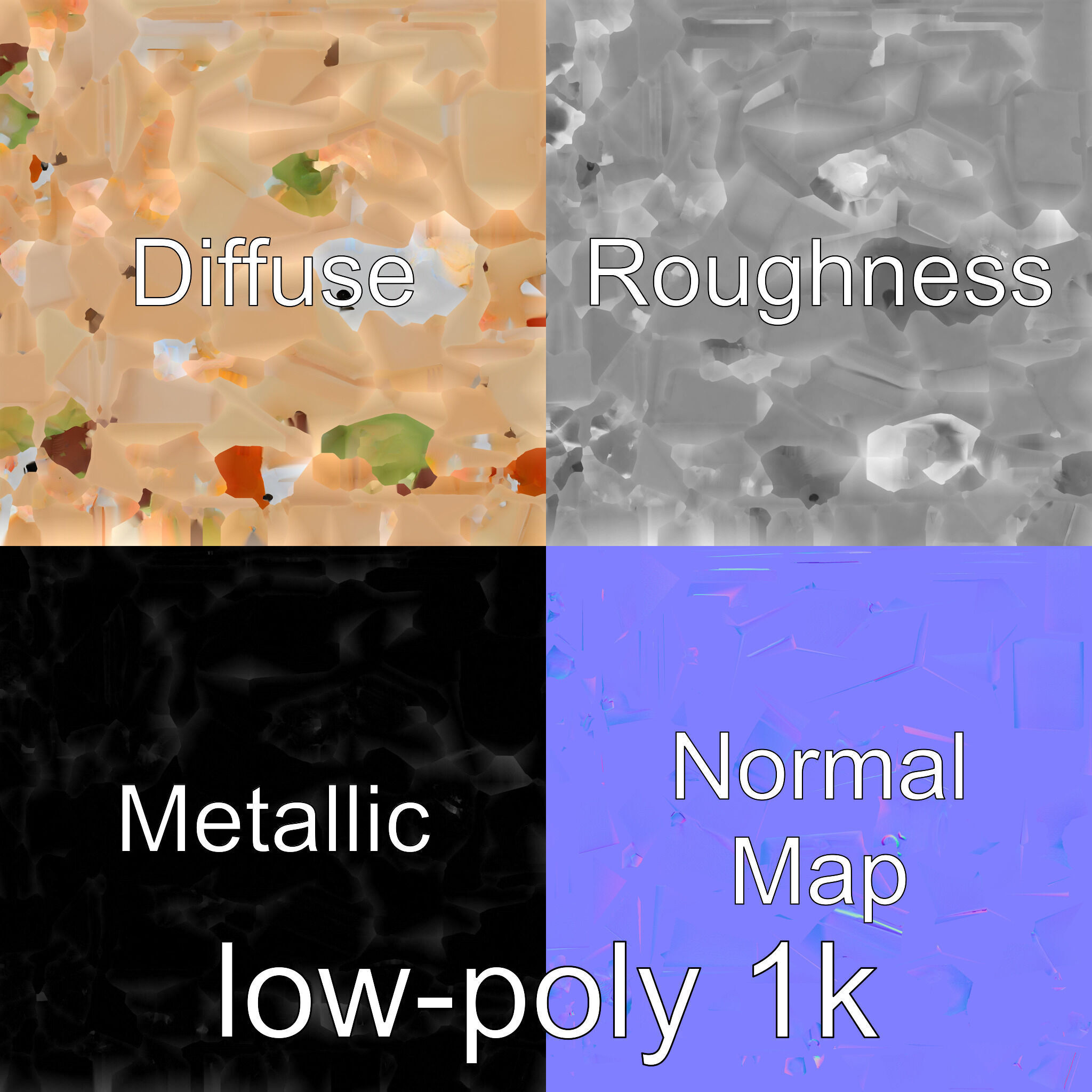 Playful Kitchen Cabinet with Rounded Doors Low-poly 3D model_30