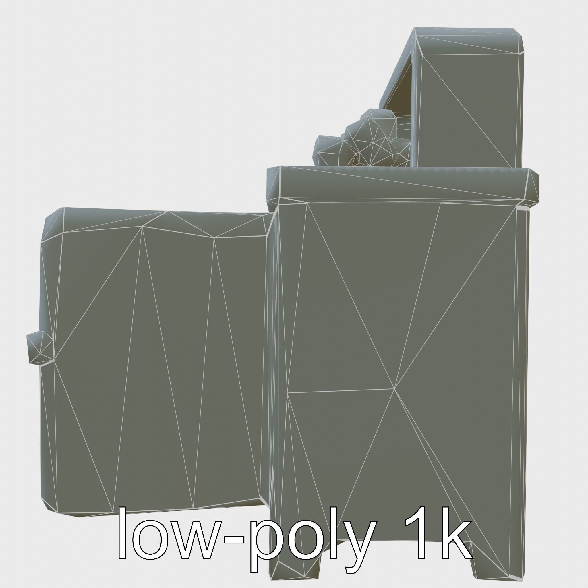 Playful Kitchen Cabinet with Rounded Doors Low-poly 3D model_21